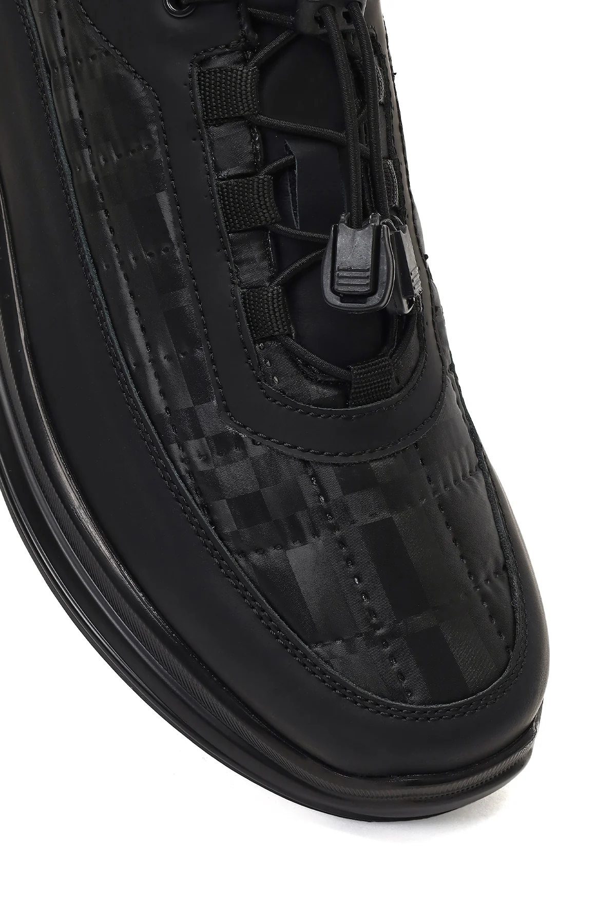 Erkek Siyah Kalın Tabanlı Deri Sneaker - Image 9