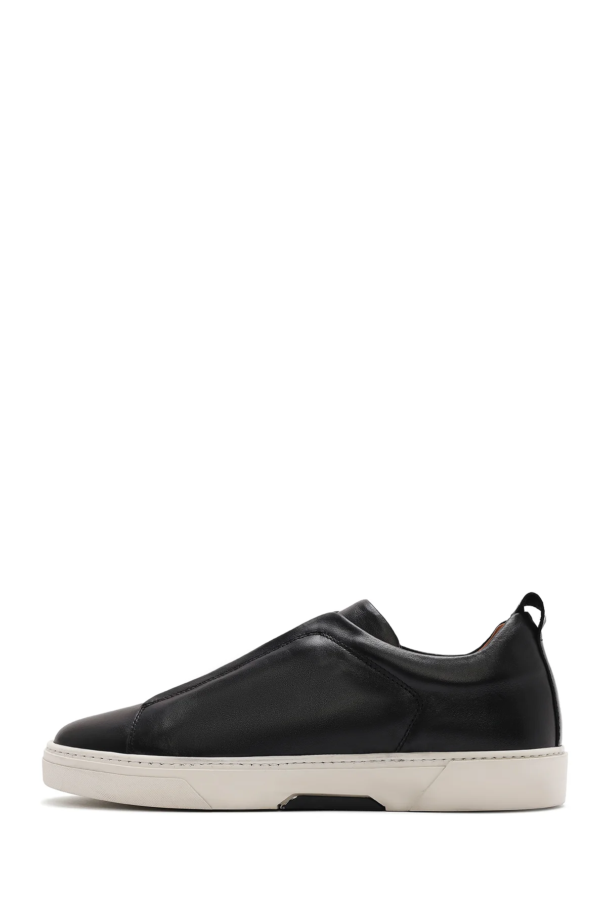 Erkek Siyah Kalın Tabanlı Deri Sneaker - Image 3