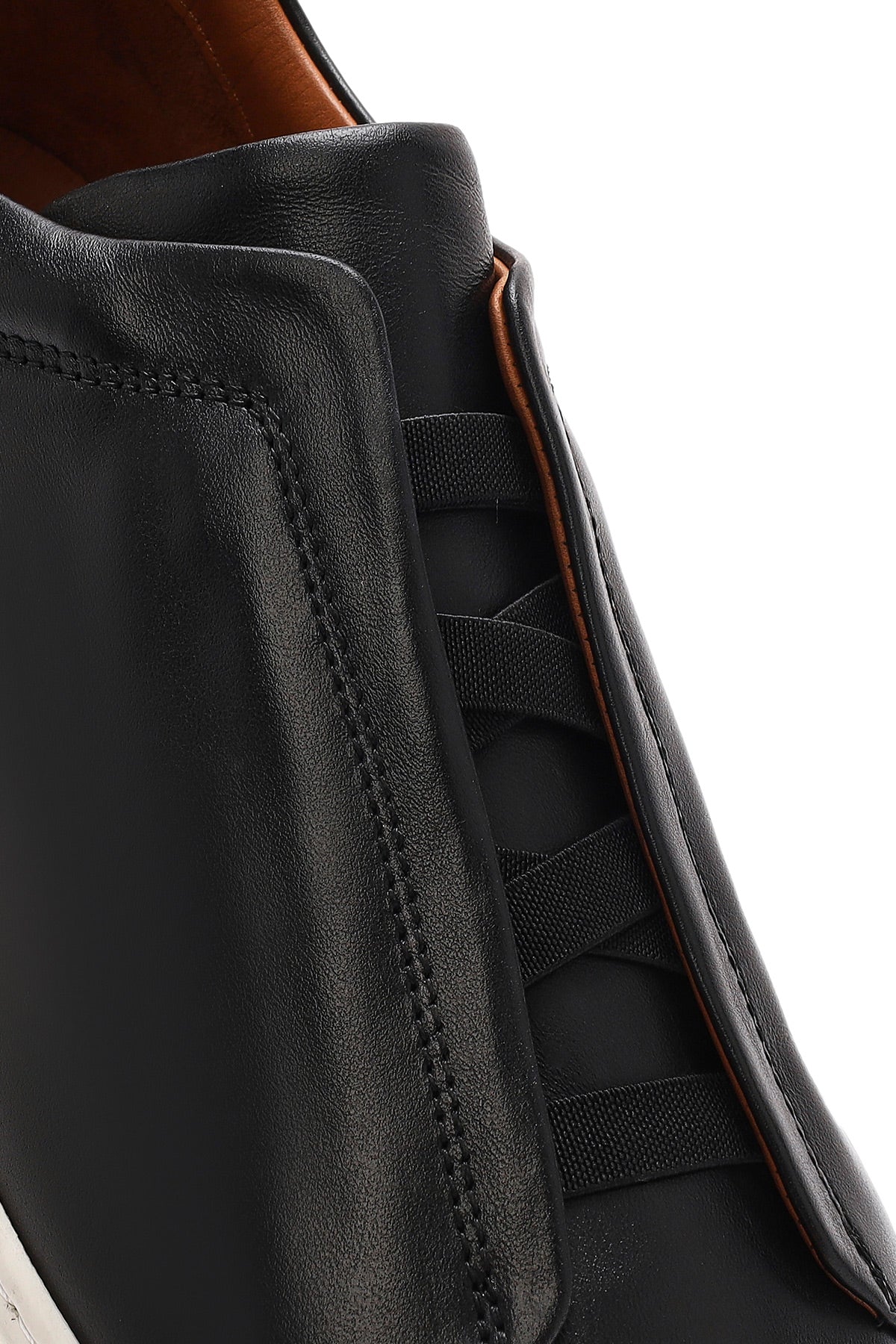 Erkek Siyah Kalın Tabanlı Deri Sneaker - Image 9