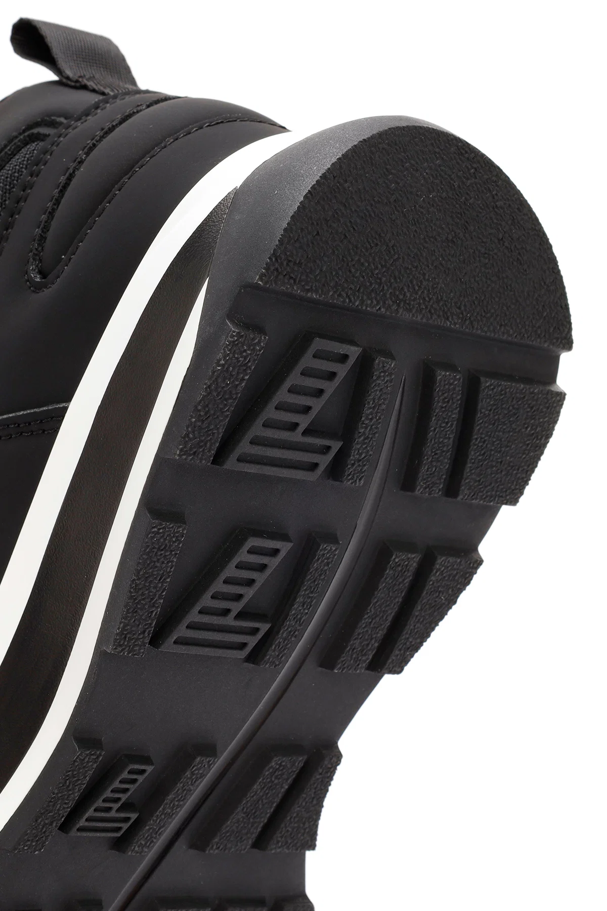 Erkek Siyah Kalın Tabanlı Kumaş Sneaker - Image 8