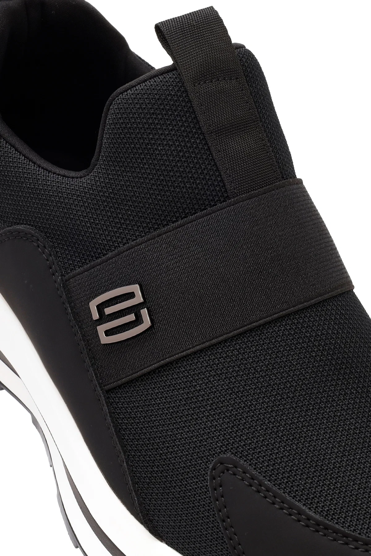 Erkek Siyah Kalın Tabanlı Kumaş Sneaker - Image 9