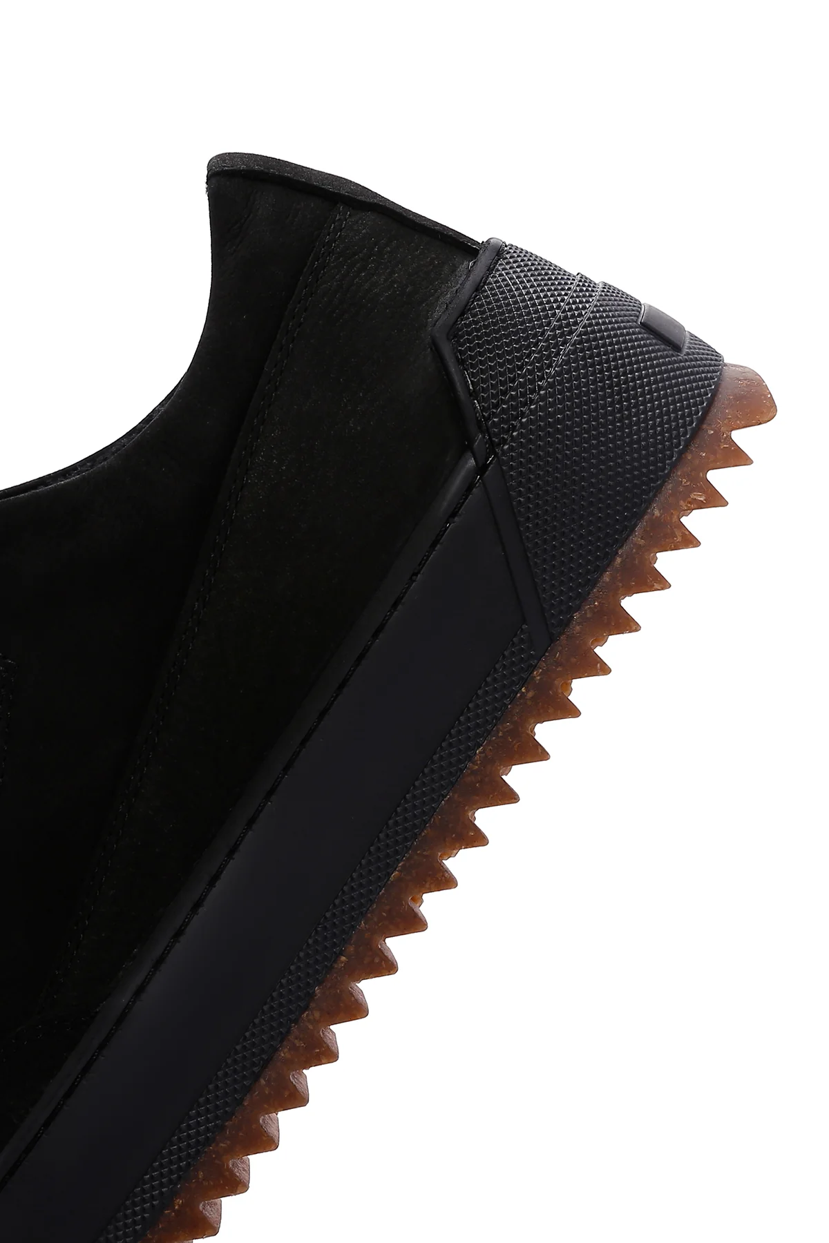 Erkek Siyah Kalın Tabanlı Nubuk Deri Casual Sneaker - Image 7