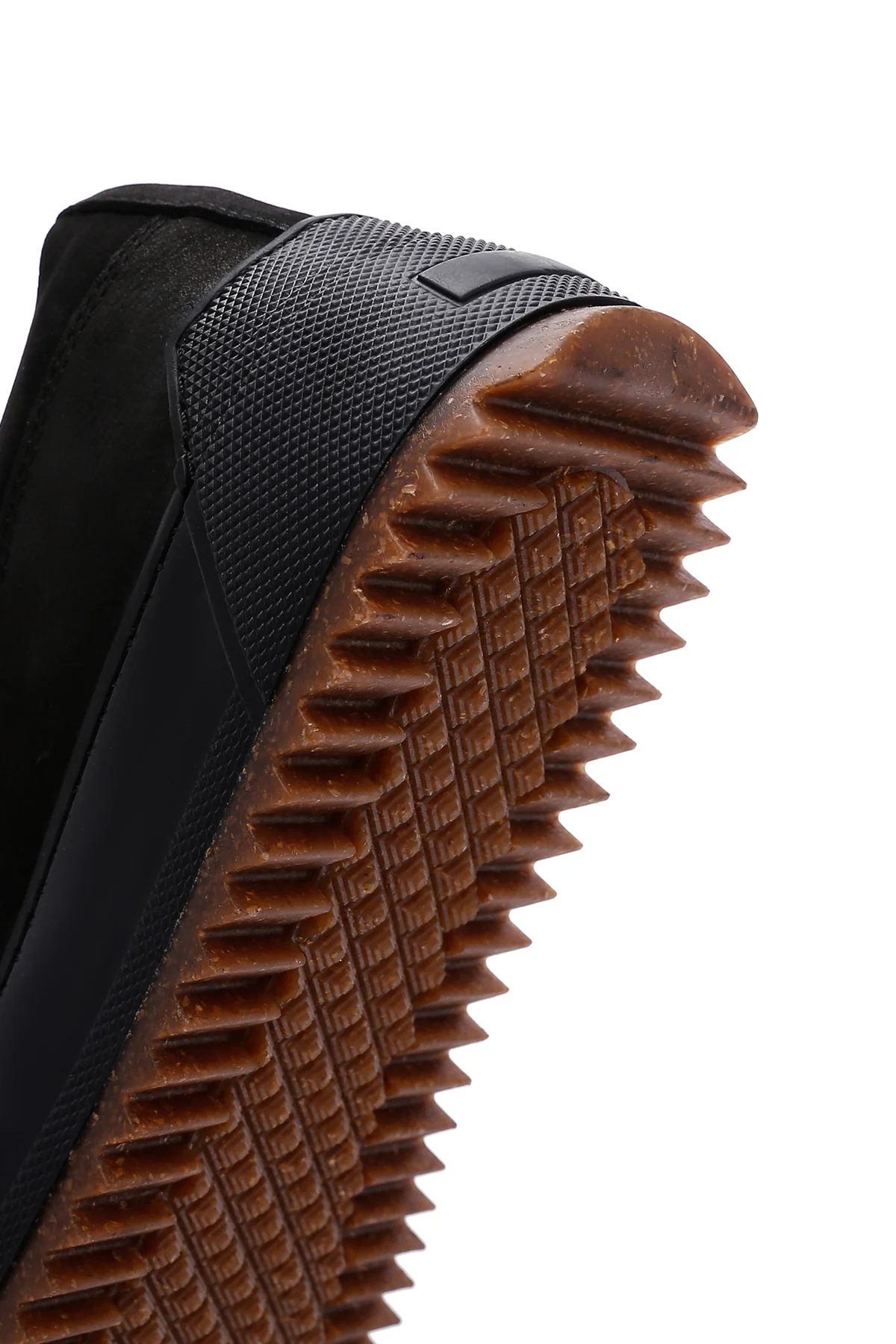 Erkek Siyah Kalın Tabanlı Nubuk Deri Casual Sneaker - Image 8
