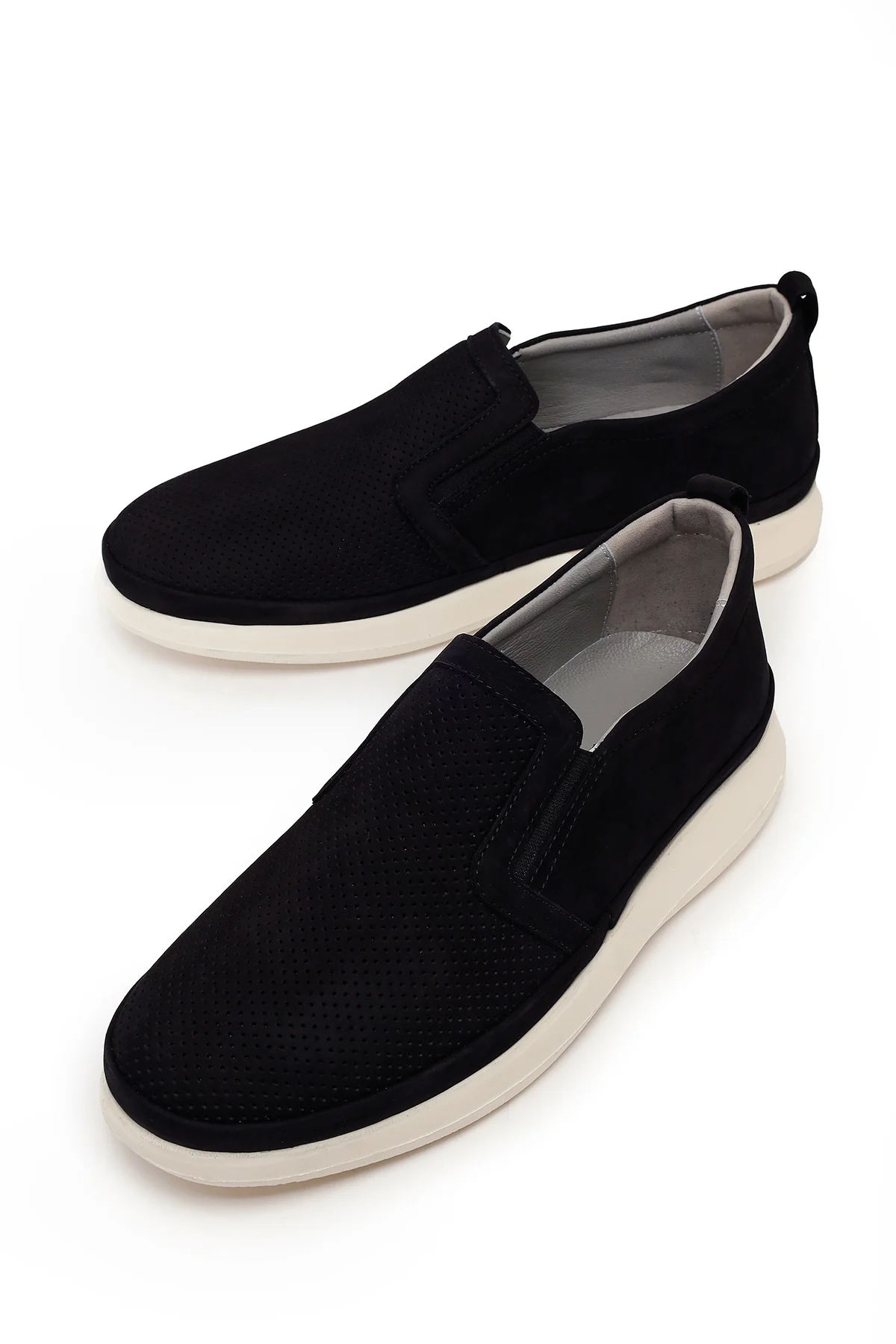 Erkek Siyah Kalın Tabanlı Nubuk Deri Konfor Loafer - Image 10