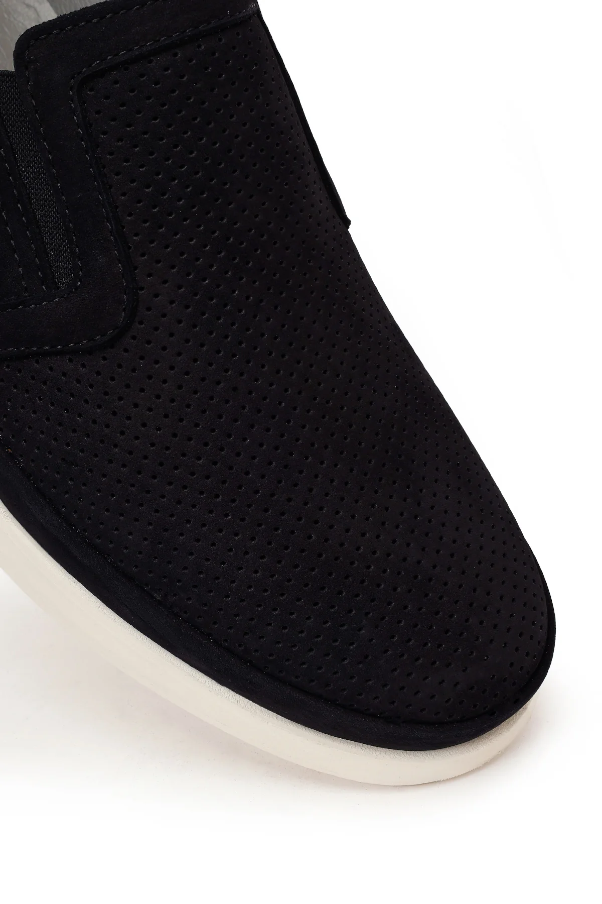 Erkek Siyah Kalın Tabanlı Nubuk Deri Konfor Loafer - Image 8