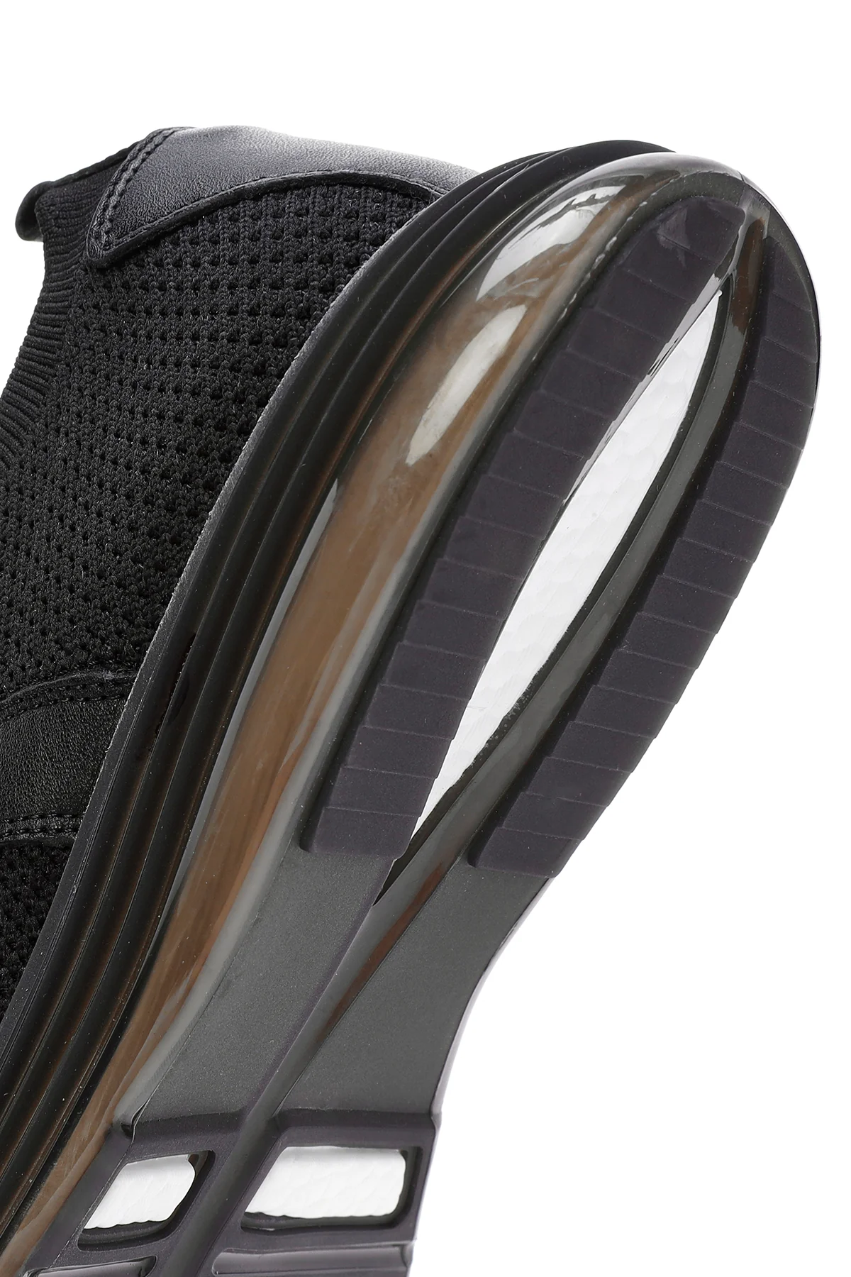 Erkek Siyah Kalın Tabanlı Nubuk Detaylı Bağcıklı Kumaş Sneaker - Image 8