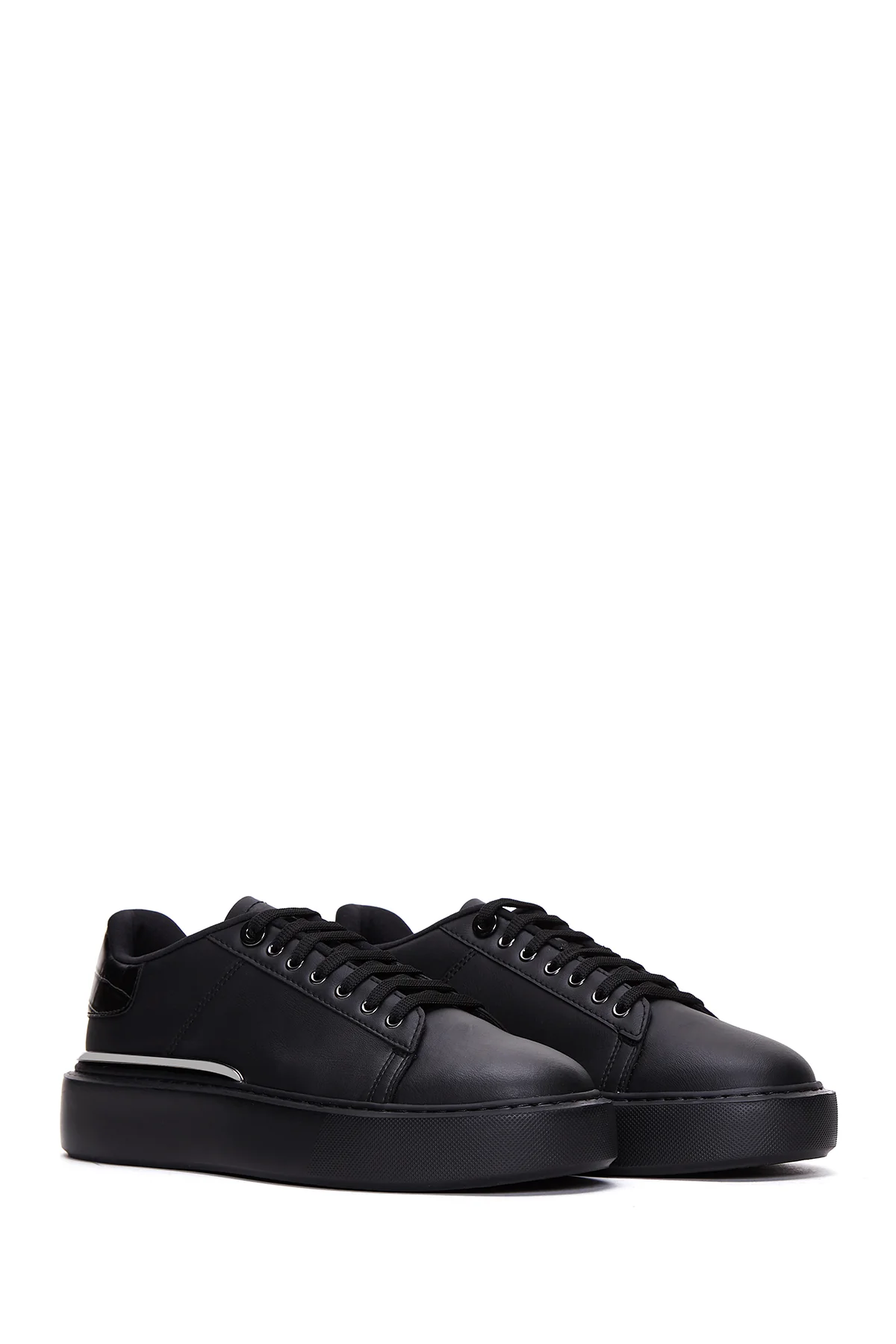 Erkek Siyah Kalın Tabanlı Sneaker - Image 3