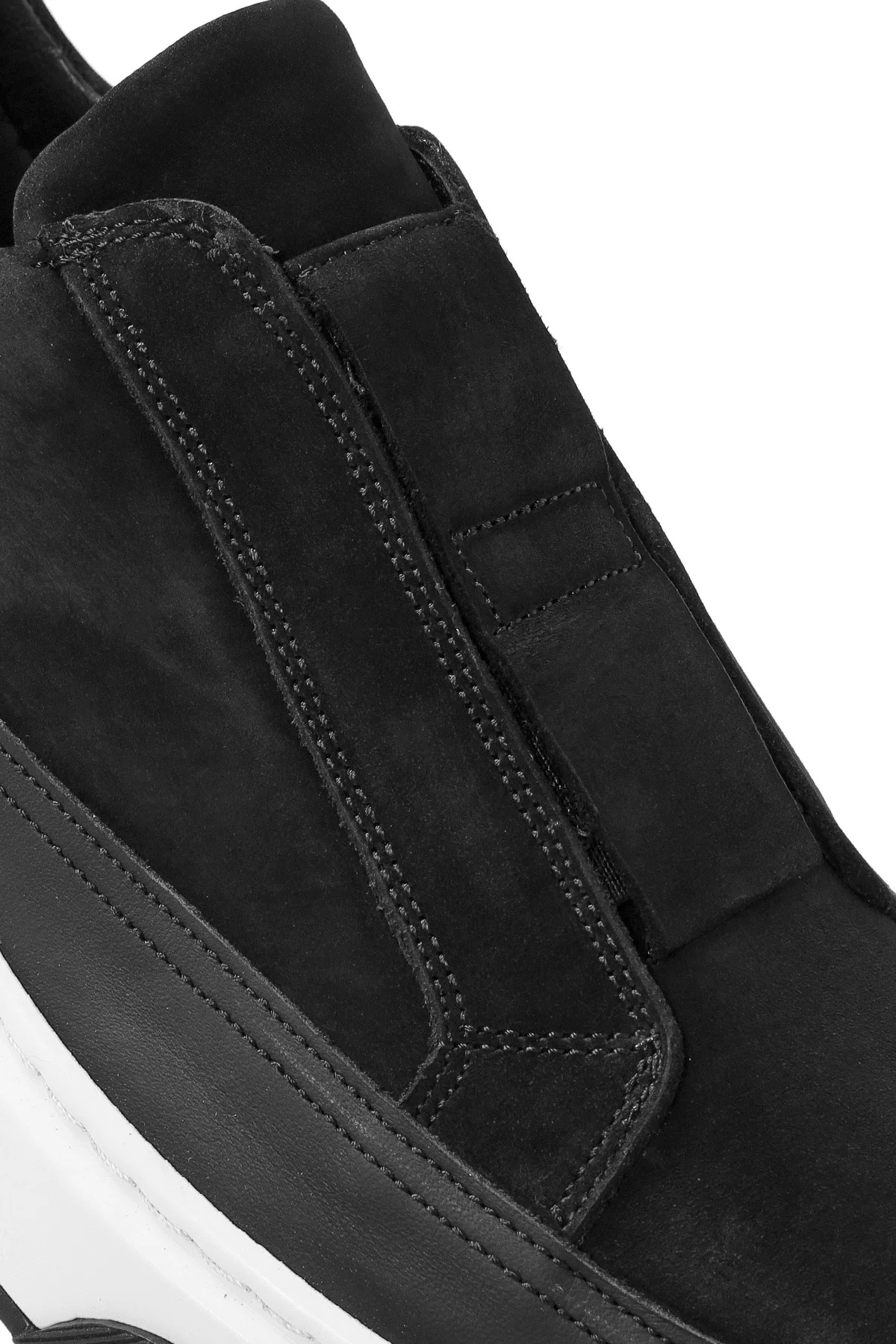 Erkek Siyah Kalın Tabanlı Süet Deri Sneaker - Image 10