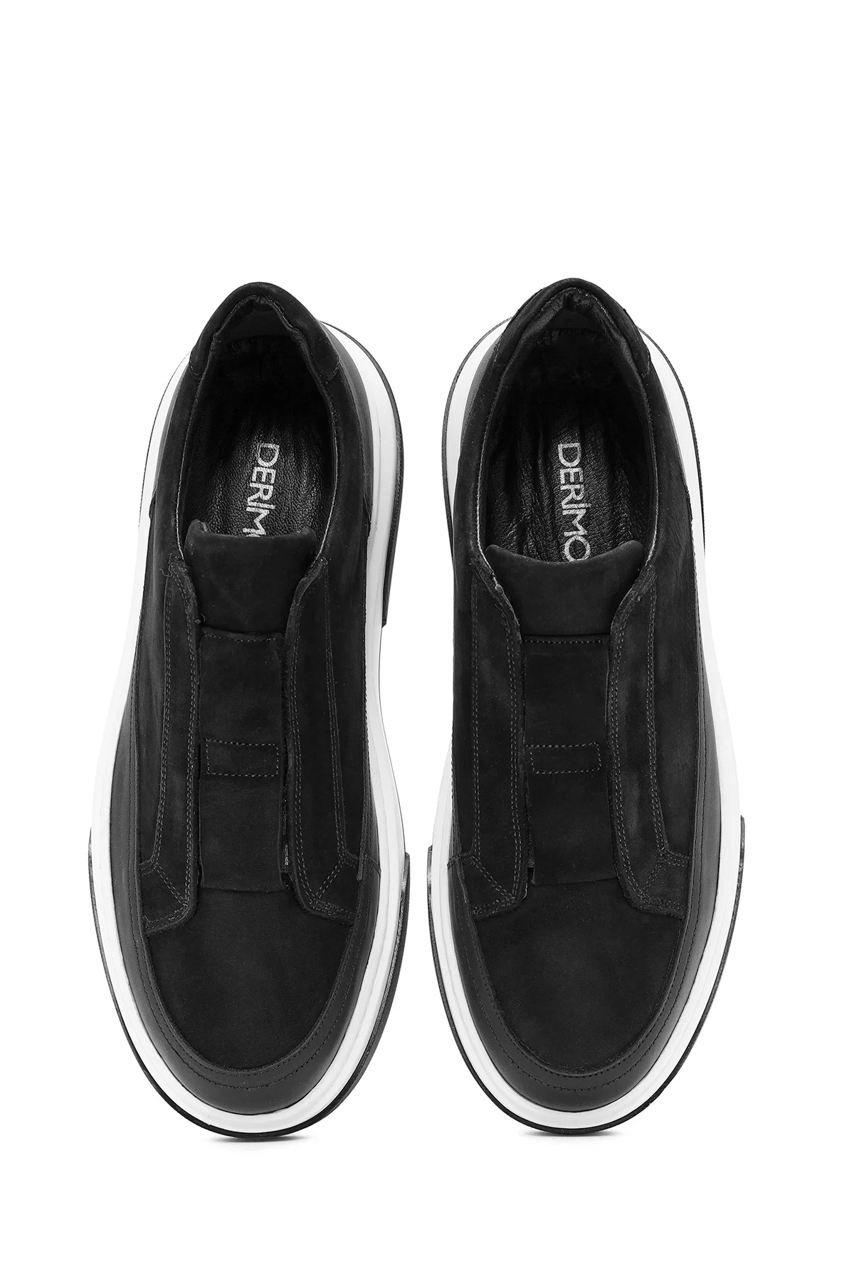 Erkek Siyah Kalın Tabanlı Süet Deri Sneaker - Image 7