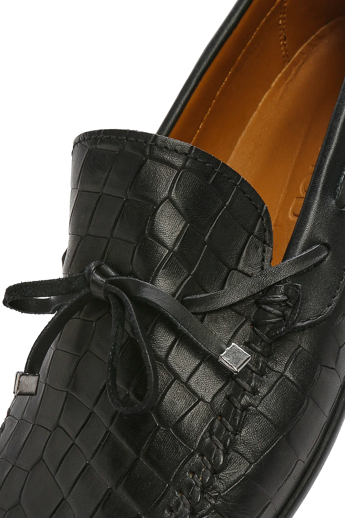 Erkek Siyah Kroko Deri Loafer - Image 10