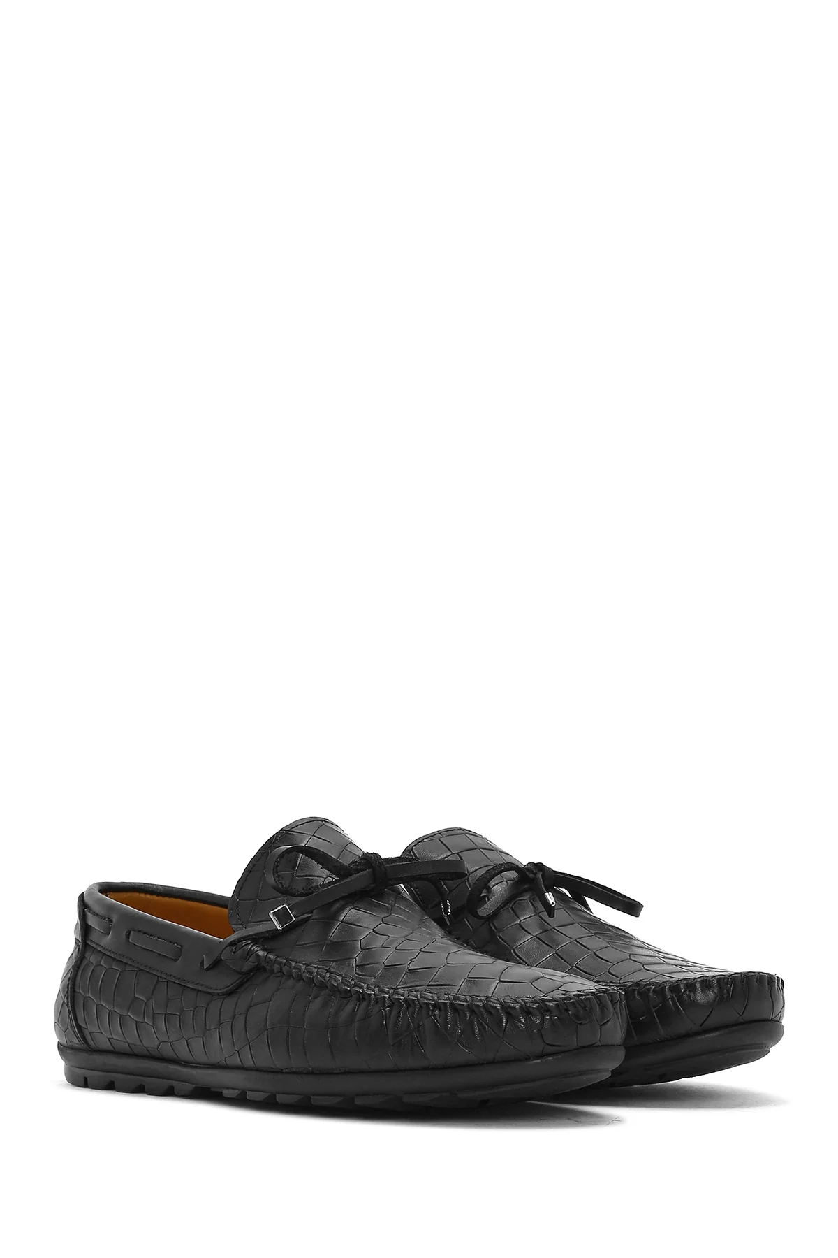 Erkek Siyah Kroko Deri Loafer - Image 2