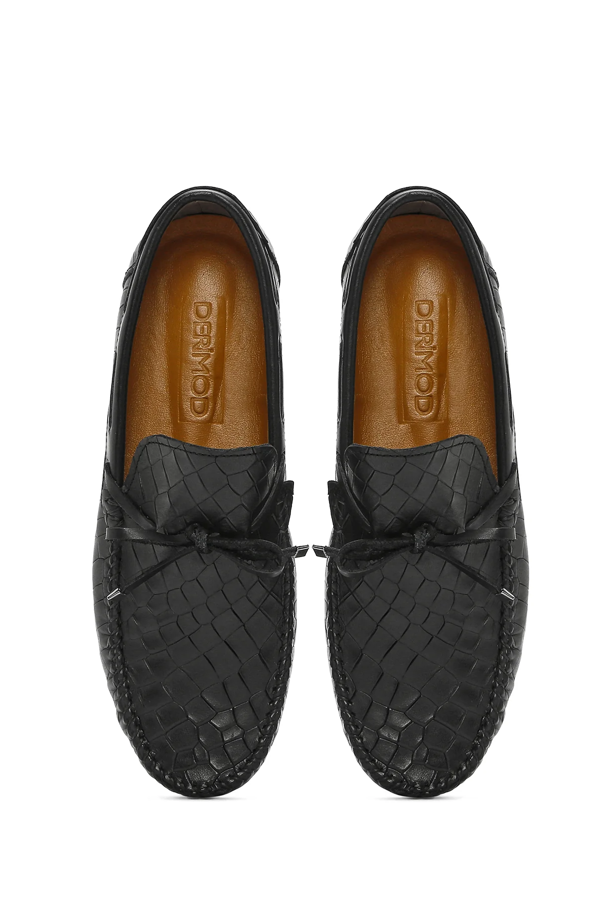 Erkek Siyah Kroko Deri Loafer - Image 4