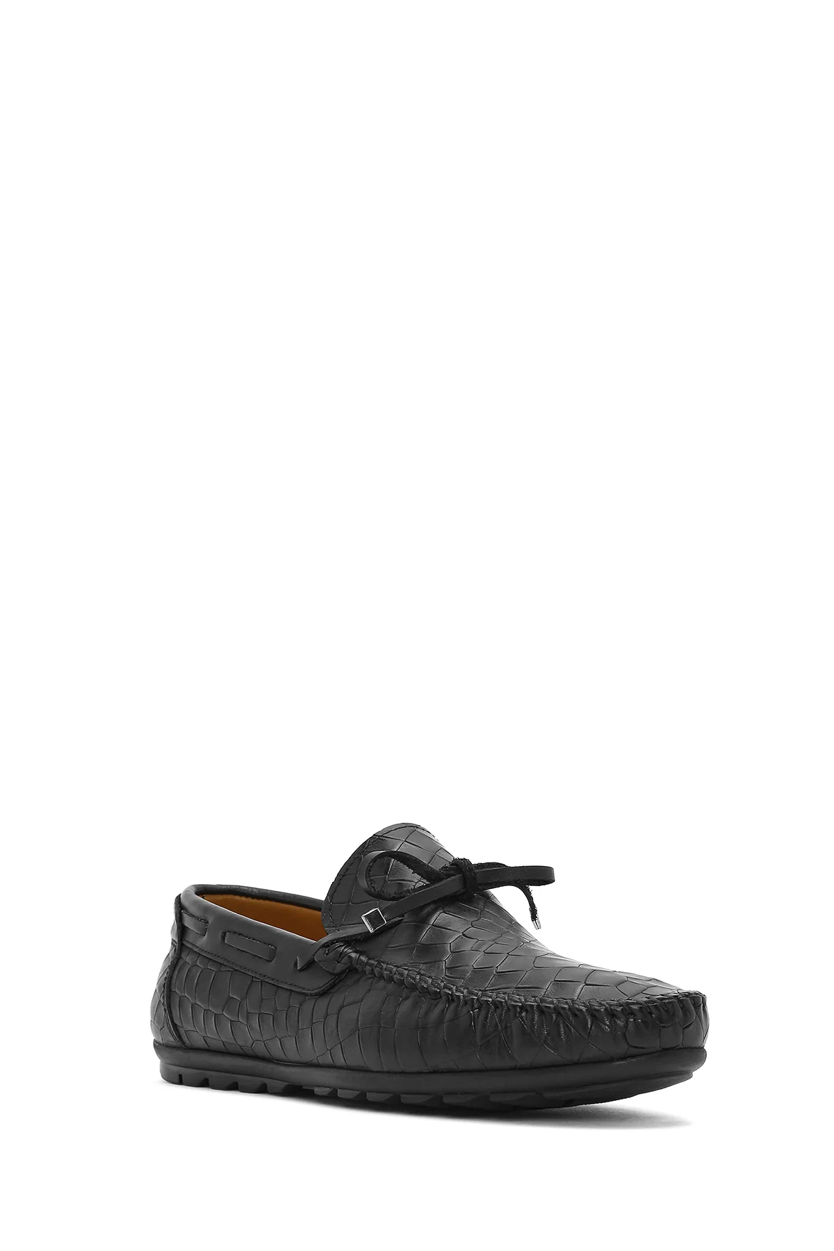Erkek Siyah Kroko Deri Loafer - Image 7