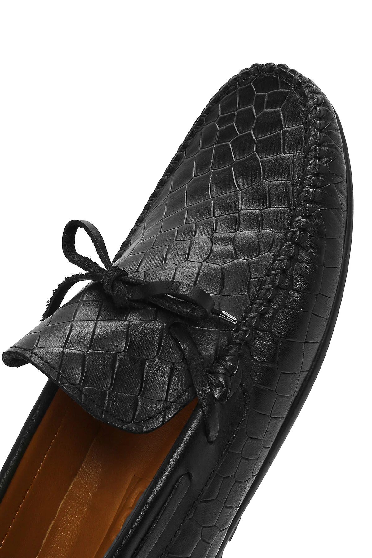 Erkek Siyah Kroko Deri Loafer - Image 8