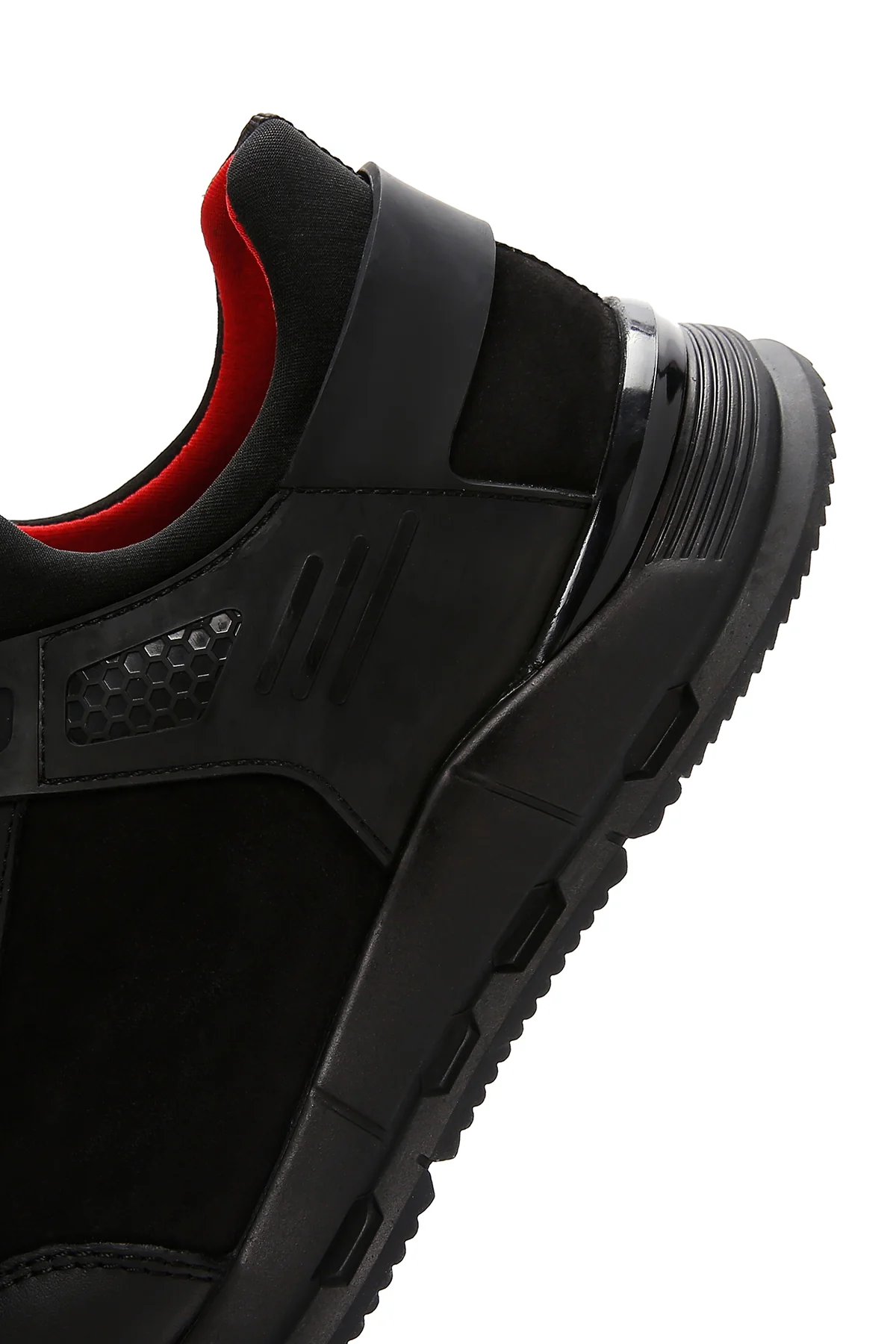 Erkek Siyah Nubuk Deri Detaylı Sneaker - Image 8