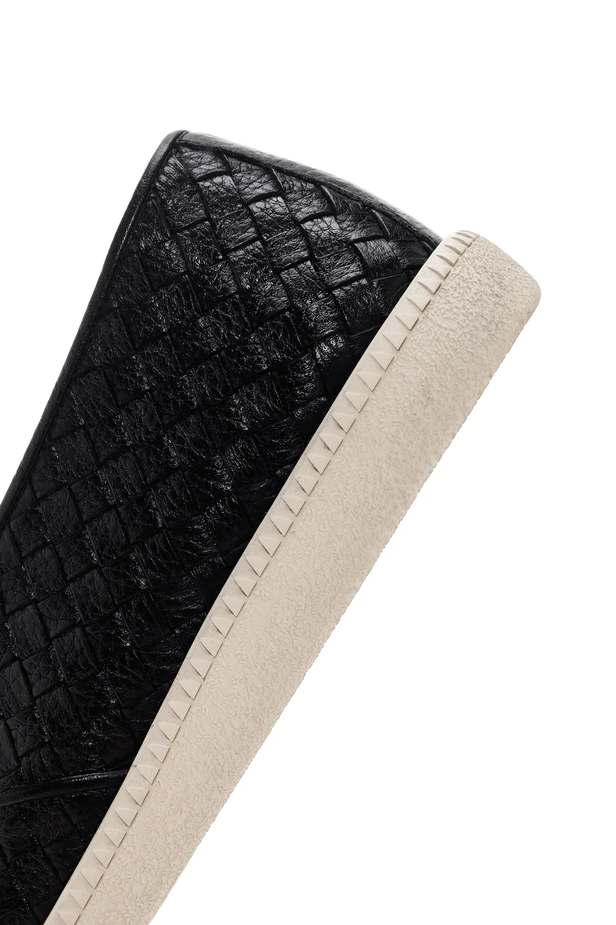 Erkek Siyah Örgü Deri Casual Loafer - Image 8