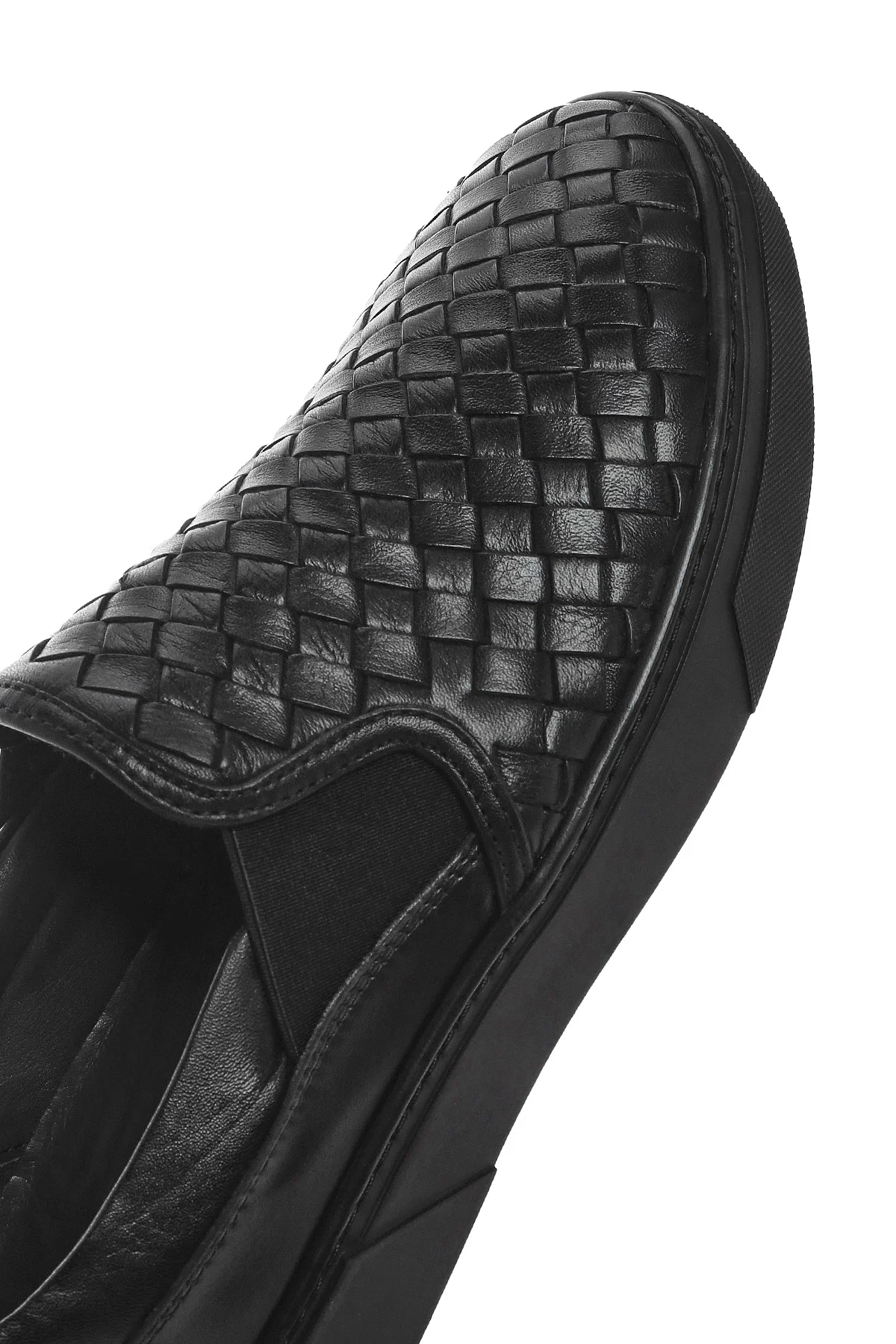 Erkek Siyah Örgü Deri Loafer - Image 10