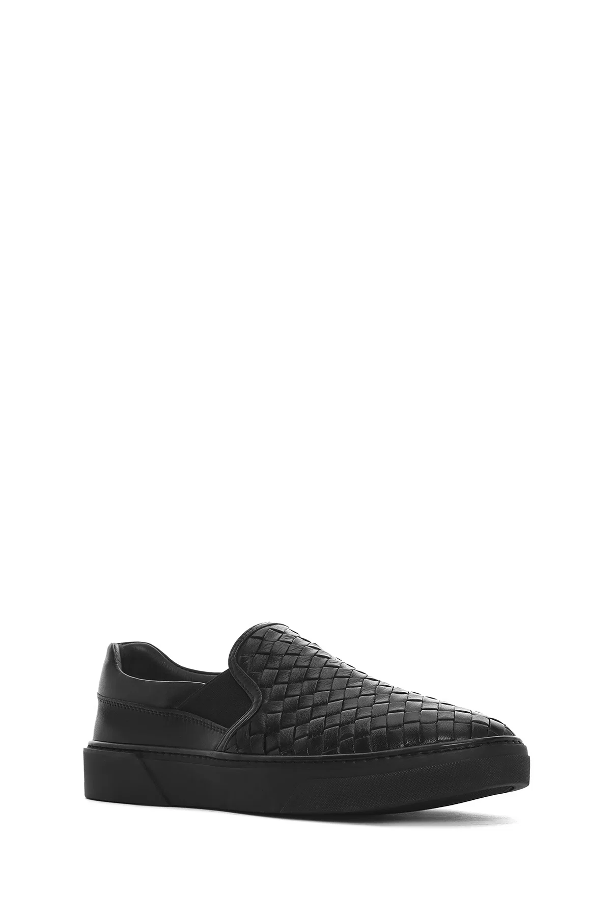 Erkek Siyah Örgü Deri Loafer - Image 6