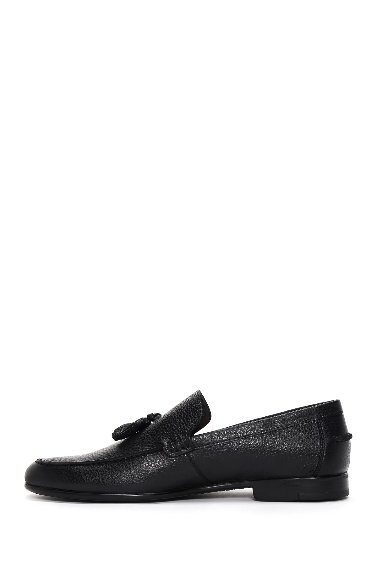 Erkek Siyah Püsküllü Deri Casual Loafer - Image 2
