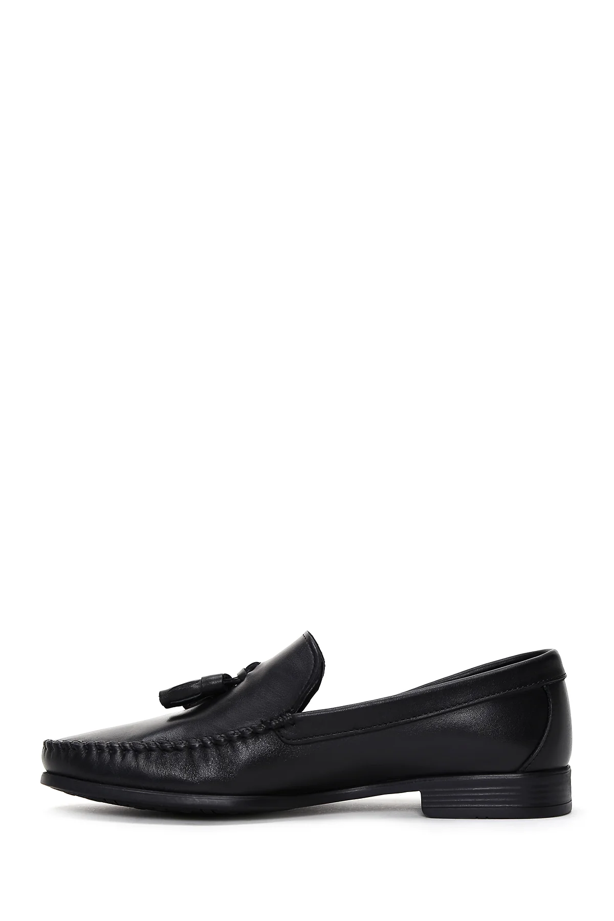 Erkek Siyah Püsküllü Deri Casual Loafer - Image 2