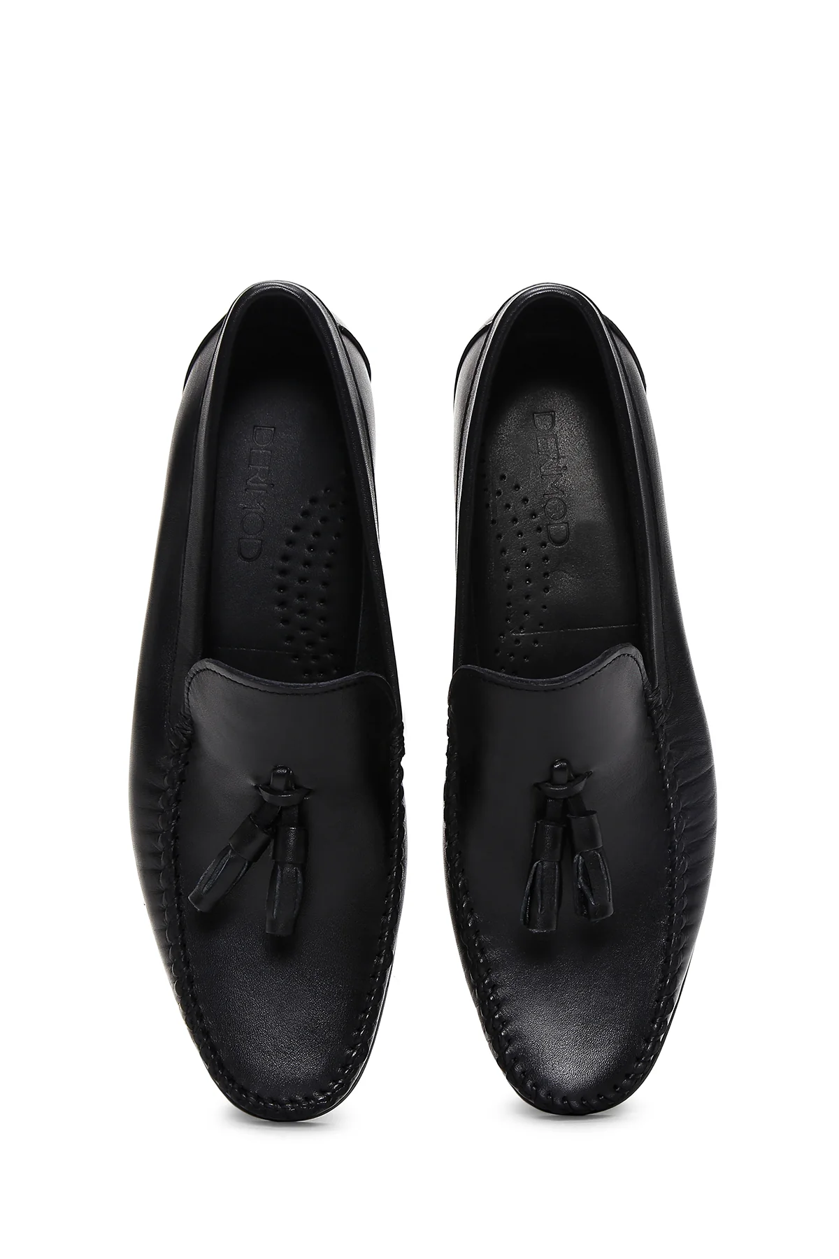 Erkek Siyah Püsküllü Deri Casual Loafer - Image 6