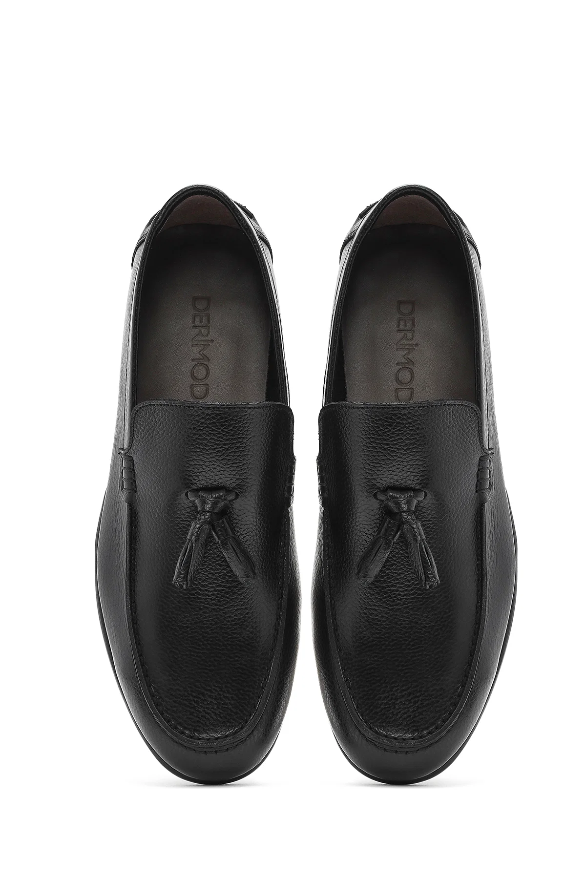 Erkek Siyah Püsküllü Deri Casual Loafer - Image 7