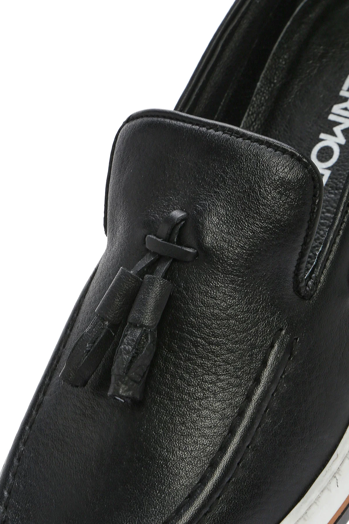 Erkek Siyah Püsküllü Deri Casual Loafer - Image 10