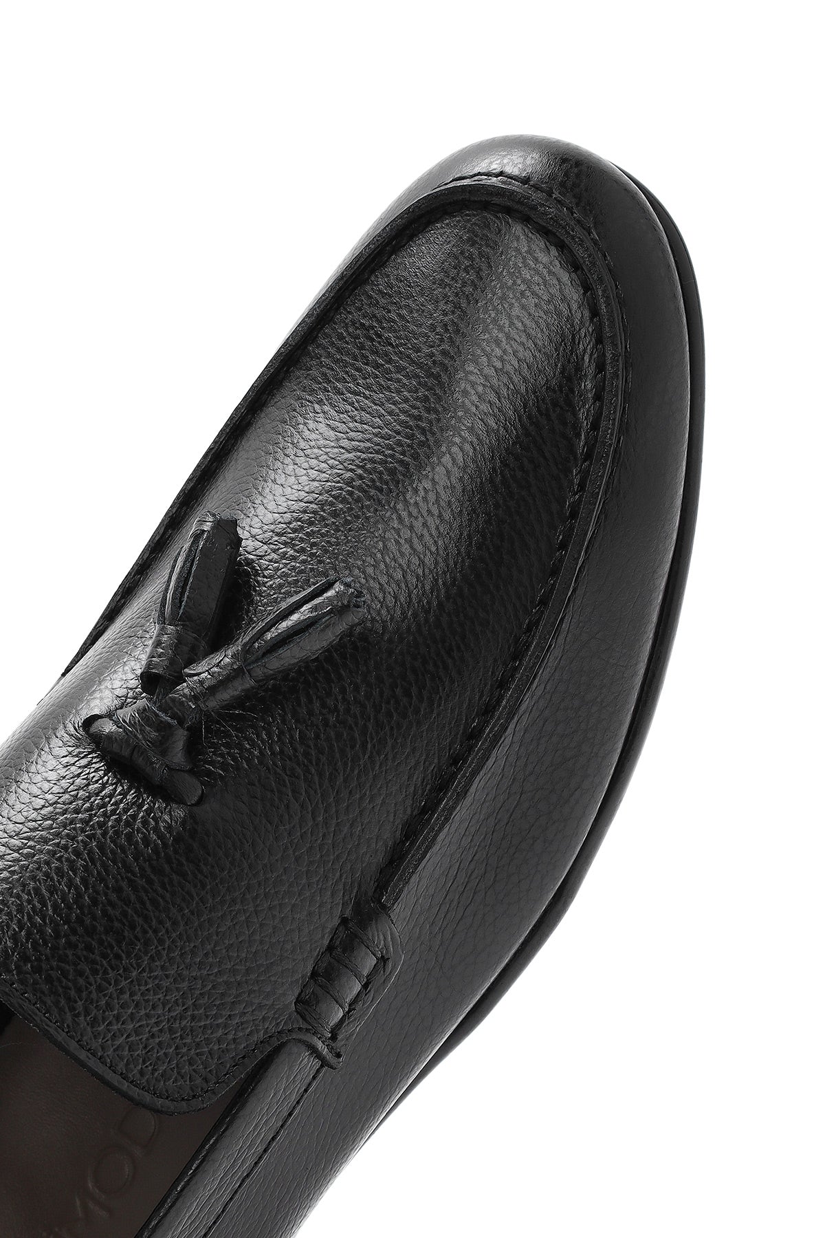 Erkek Siyah Püsküllü Deri Casual Loafer - Image 10