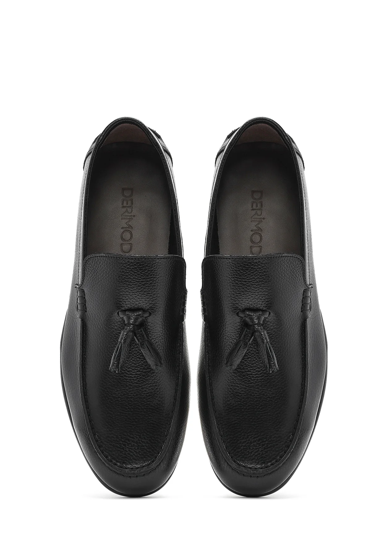 Erkek Siyah Püsküllü Deri Casual Loafer - Image 4