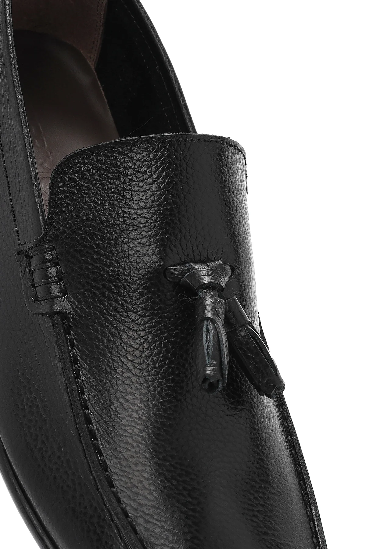 Erkek Siyah Püsküllü Deri Casual Loafer - Image 9