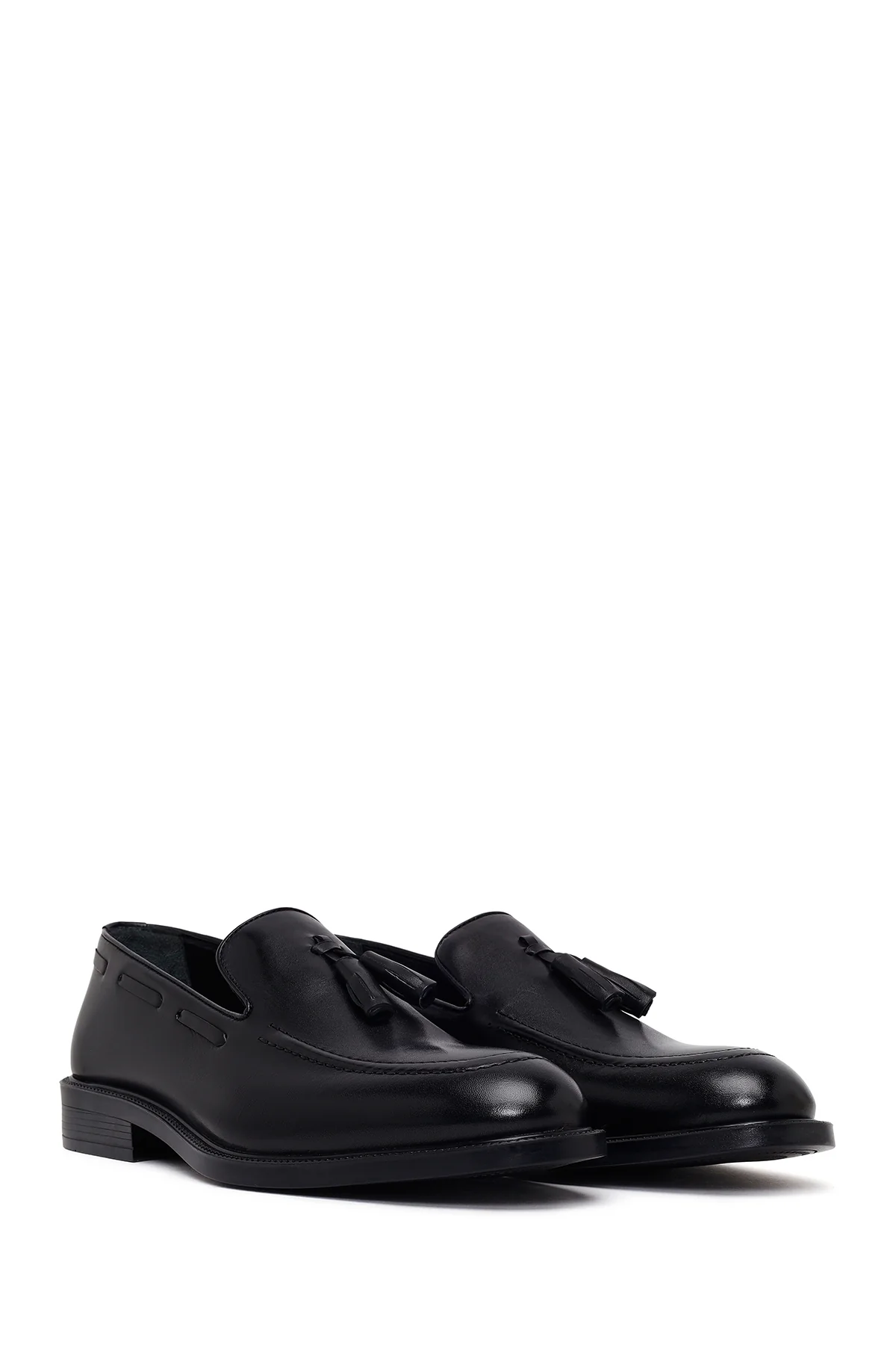 Erkek Siyah Püsküllü Deri Klasik Loafer - Image 2