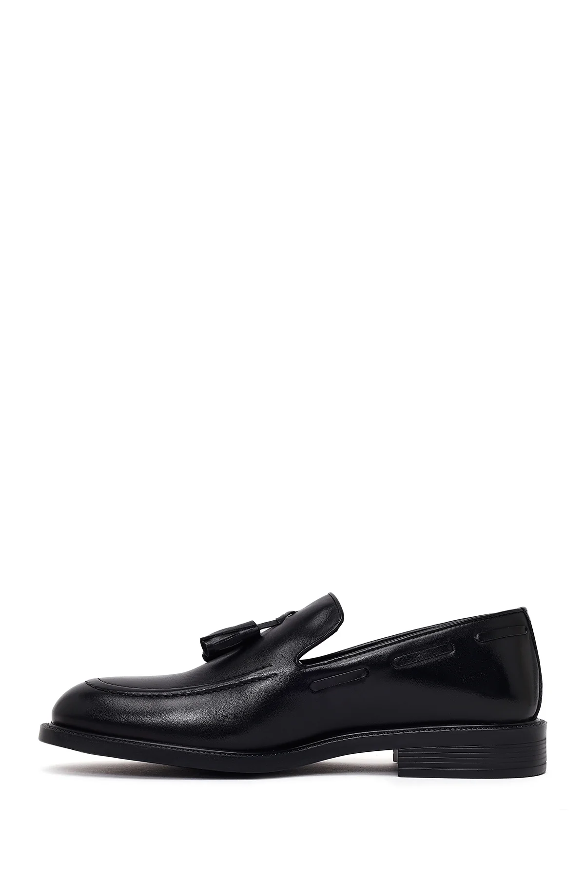 Erkek Siyah Püsküllü Deri Klasik Loafer - Image 3