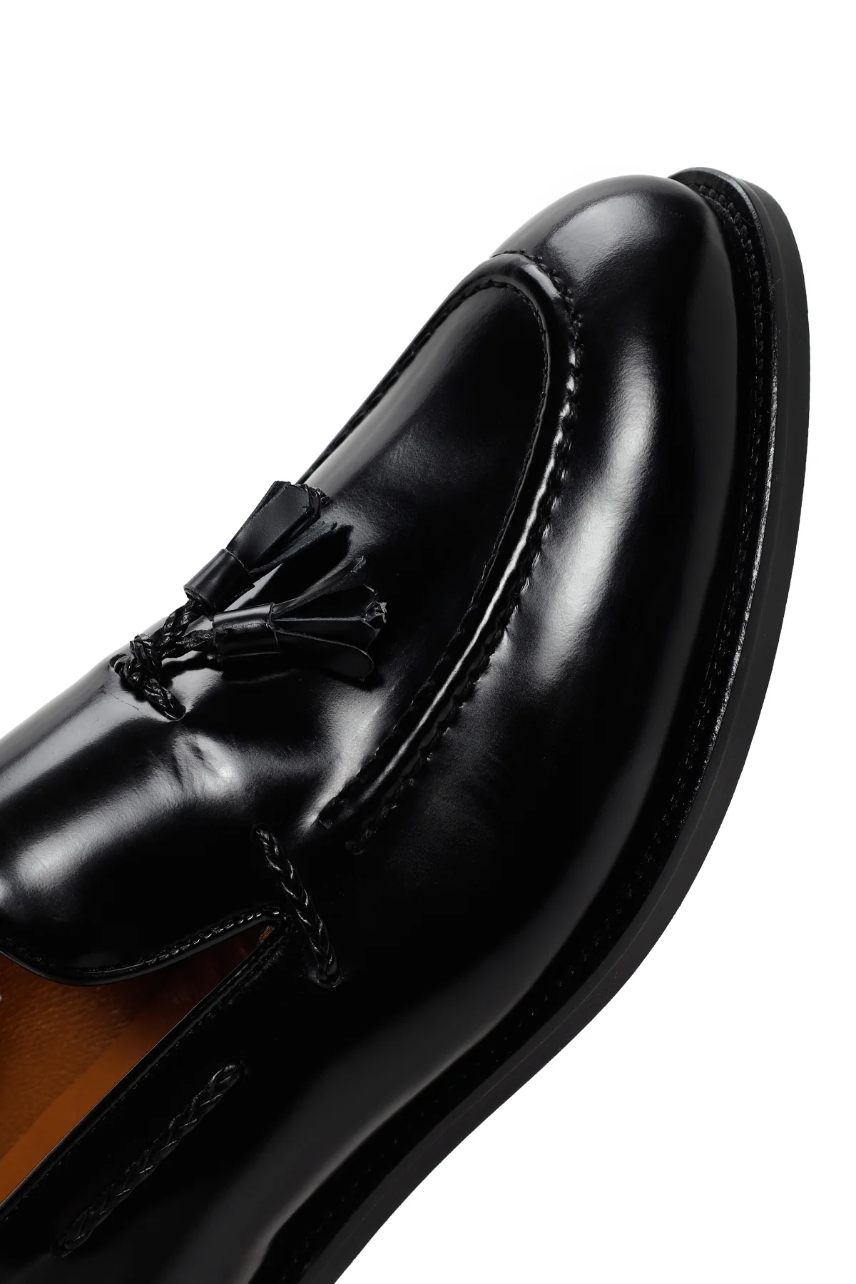 Erkek Siyah Püsküllü Deri Loafer - Image 10