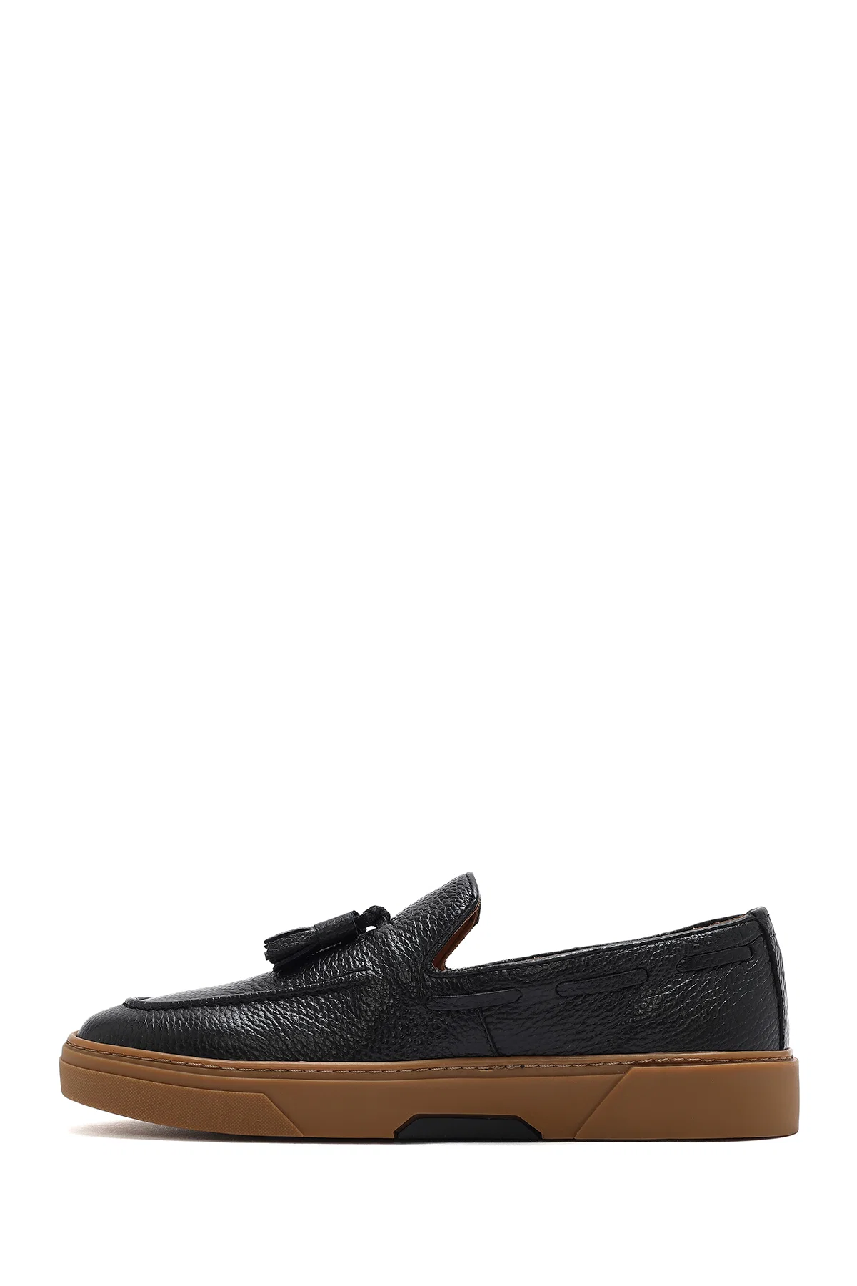 Erkek Siyah Püsküllü Deri Loafer - Image 2
