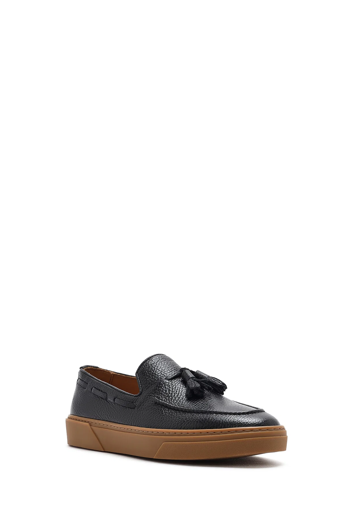 Erkek Siyah Püsküllü Deri Loafer - Image 6