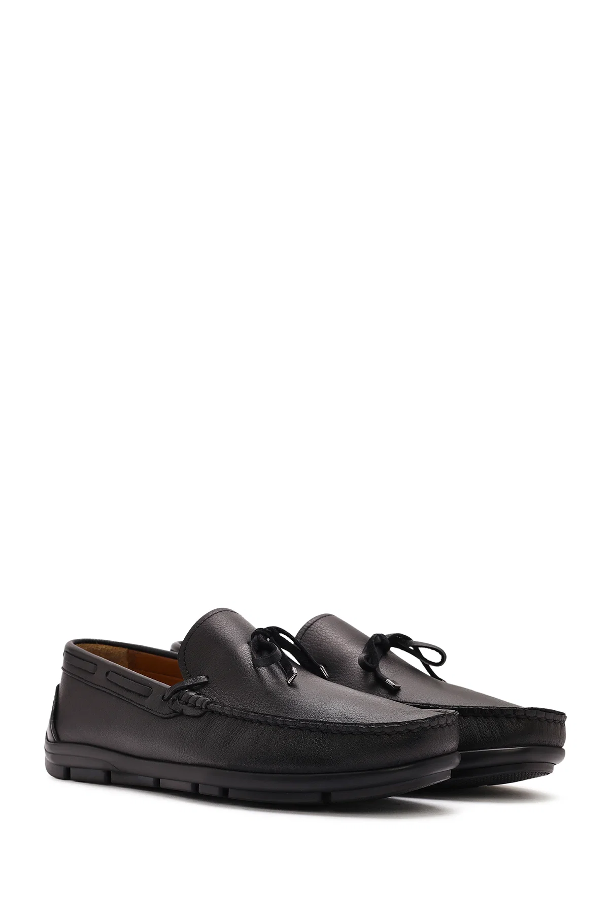 Erkek Siyah Püsküllü Deri Loafer - Image 3