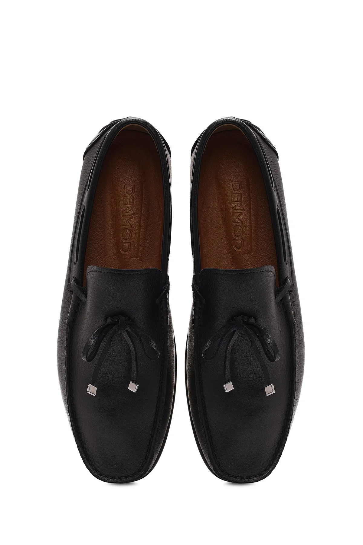 Erkek Siyah Püsküllü Deri Loafer - Image 7