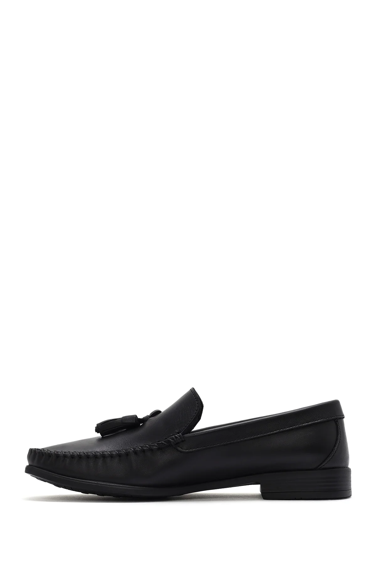 Erkek Siyah Püsküllü Deri Loafer - Image 3