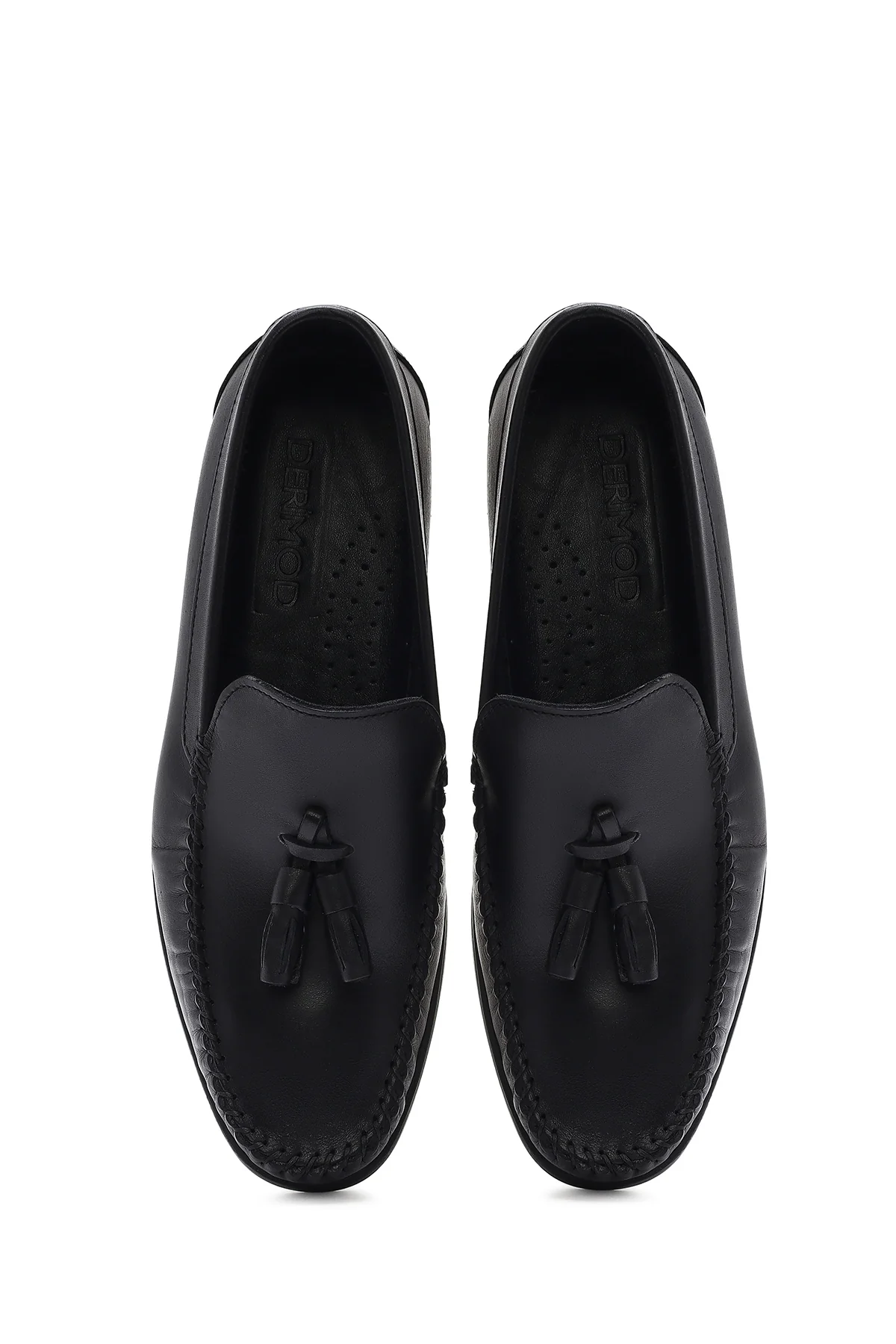Erkek Siyah Püsküllü Deri Loafer - Image 4