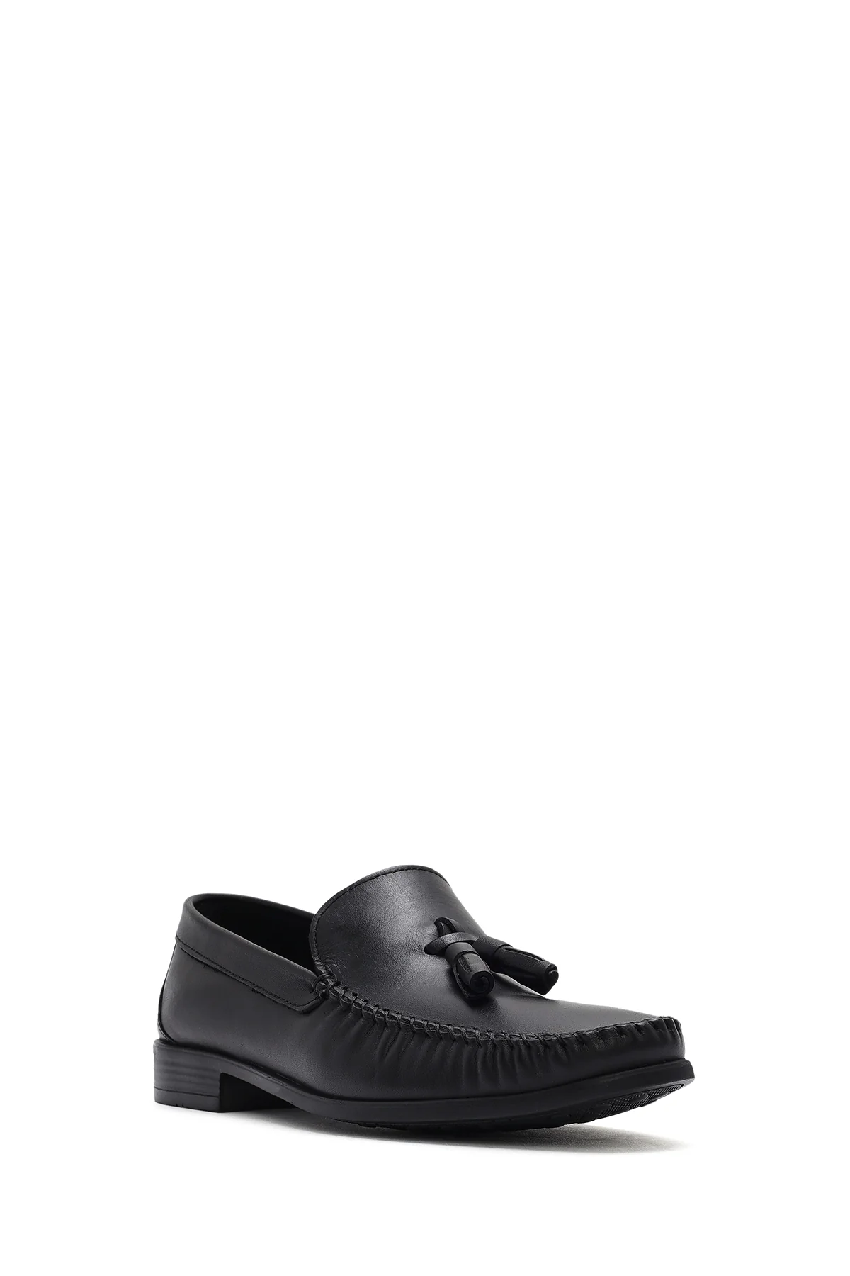 Erkek Siyah Püsküllü Deri Loafer - Image 7