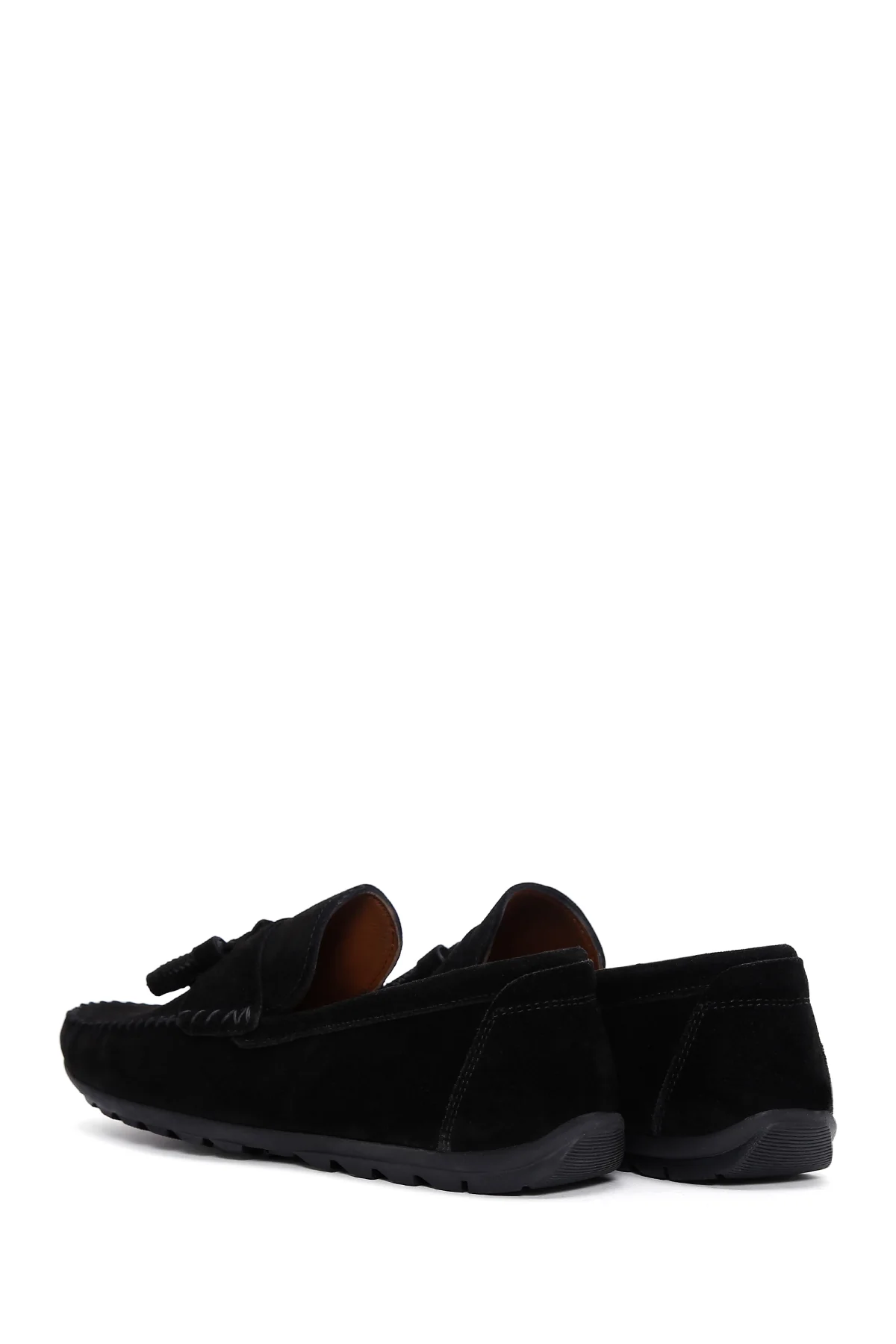 Erkek Siyah Püsküllü Süet Deri Casual Loafer - Image 5