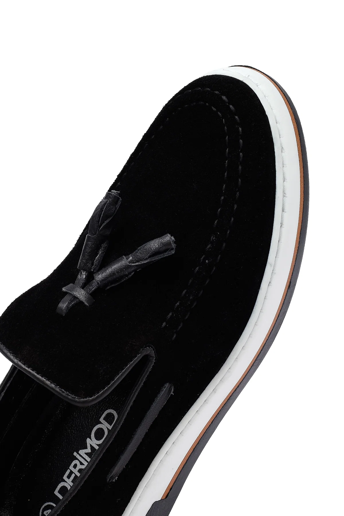 Erkek Siyah Püsküllü Süet Deri Casual Loafer - Image 9