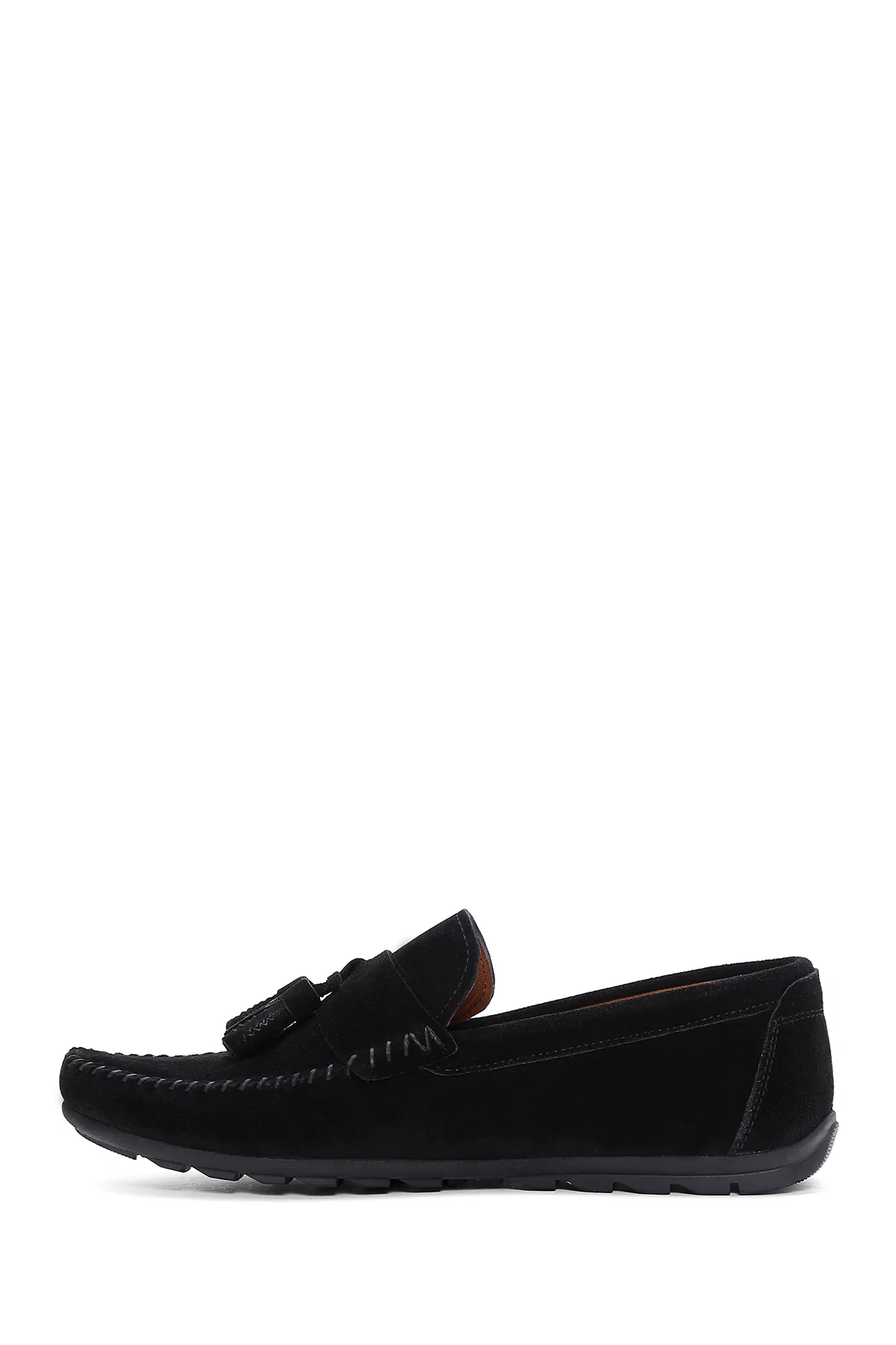 Erkek Siyah Püsküllü Süet Deri Casual Loafer - Image 2