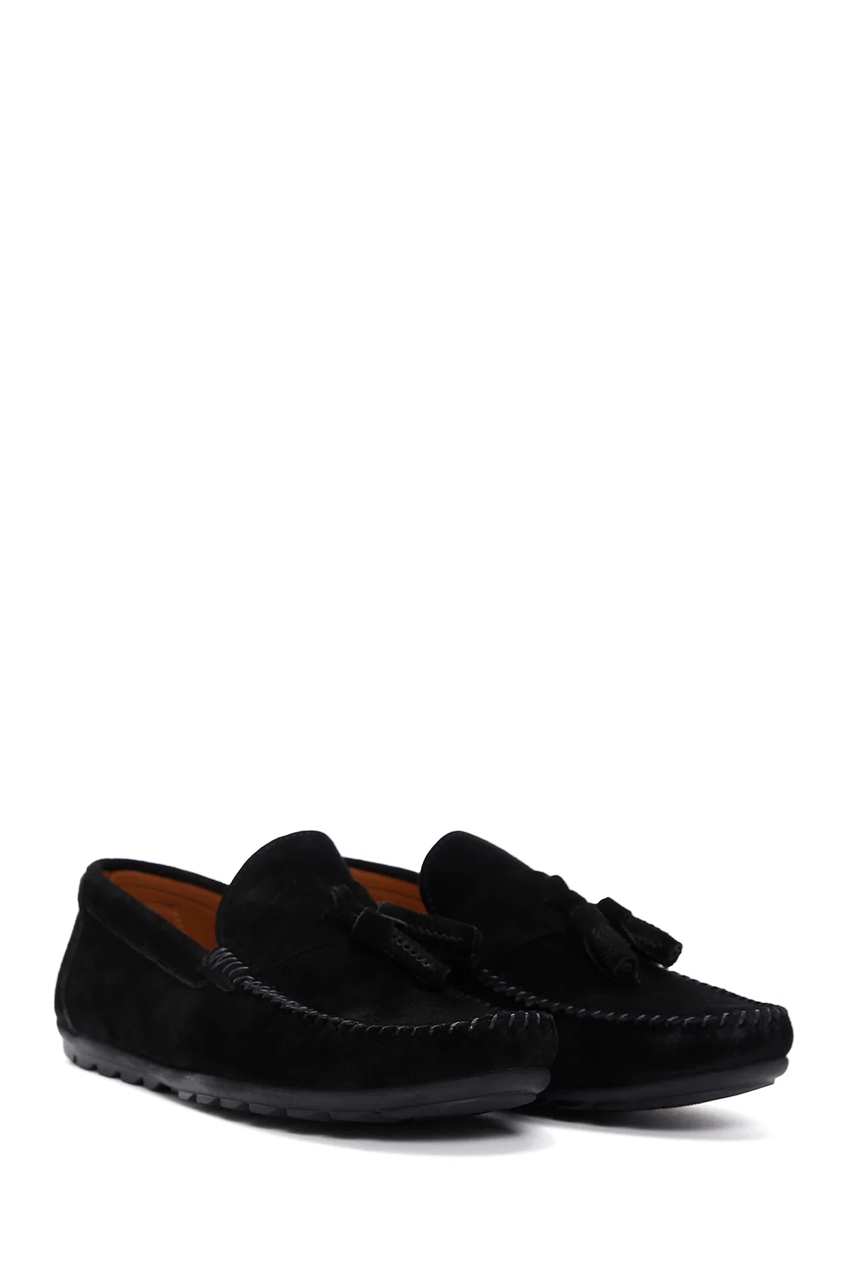 Erkek Siyah Püsküllü Süet Deri Casual Loafer - Image 3