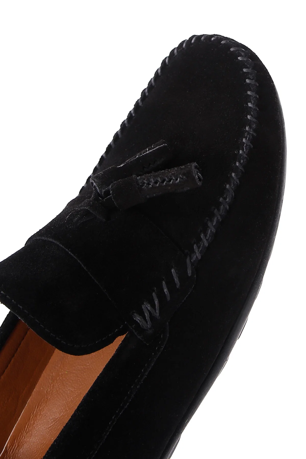 Erkek Siyah Püsküllü Süet Deri Casual Loafer - Image 7