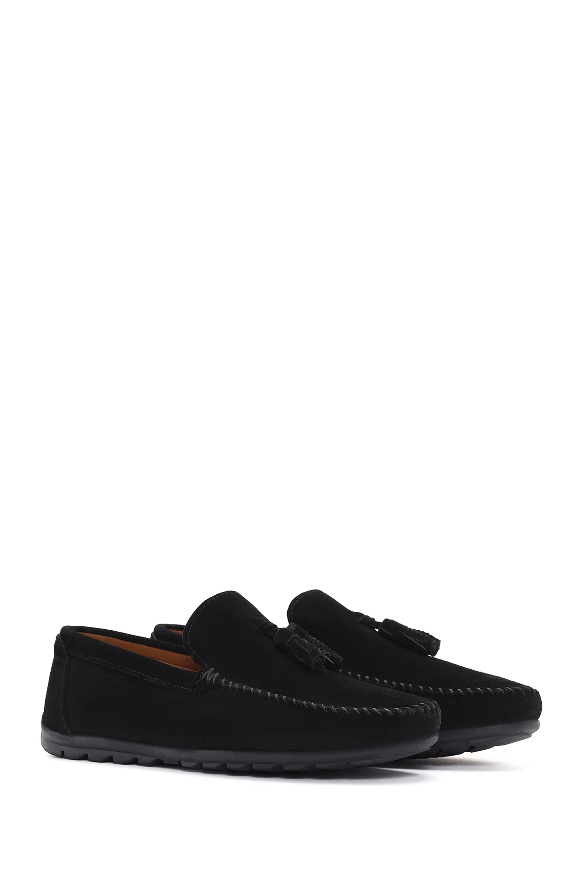 Erkek Siyah Püsküllü Süet Deri Loafer - Image 3