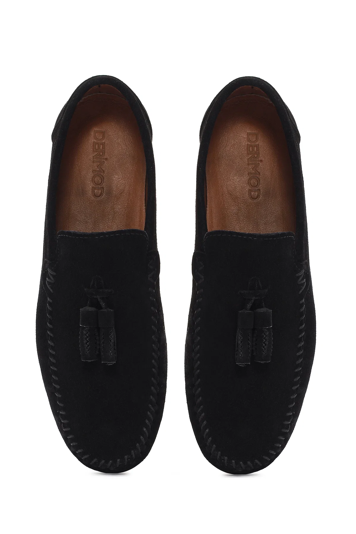 Erkek Siyah Püsküllü Süet Deri Loafer - Image 7