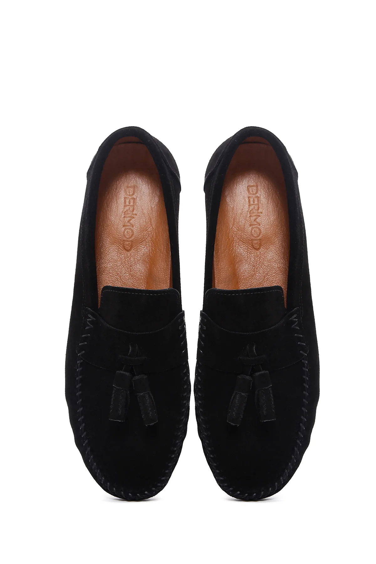 Erkek Siyah Püsküllü Süet Deri Loafer - Image 4