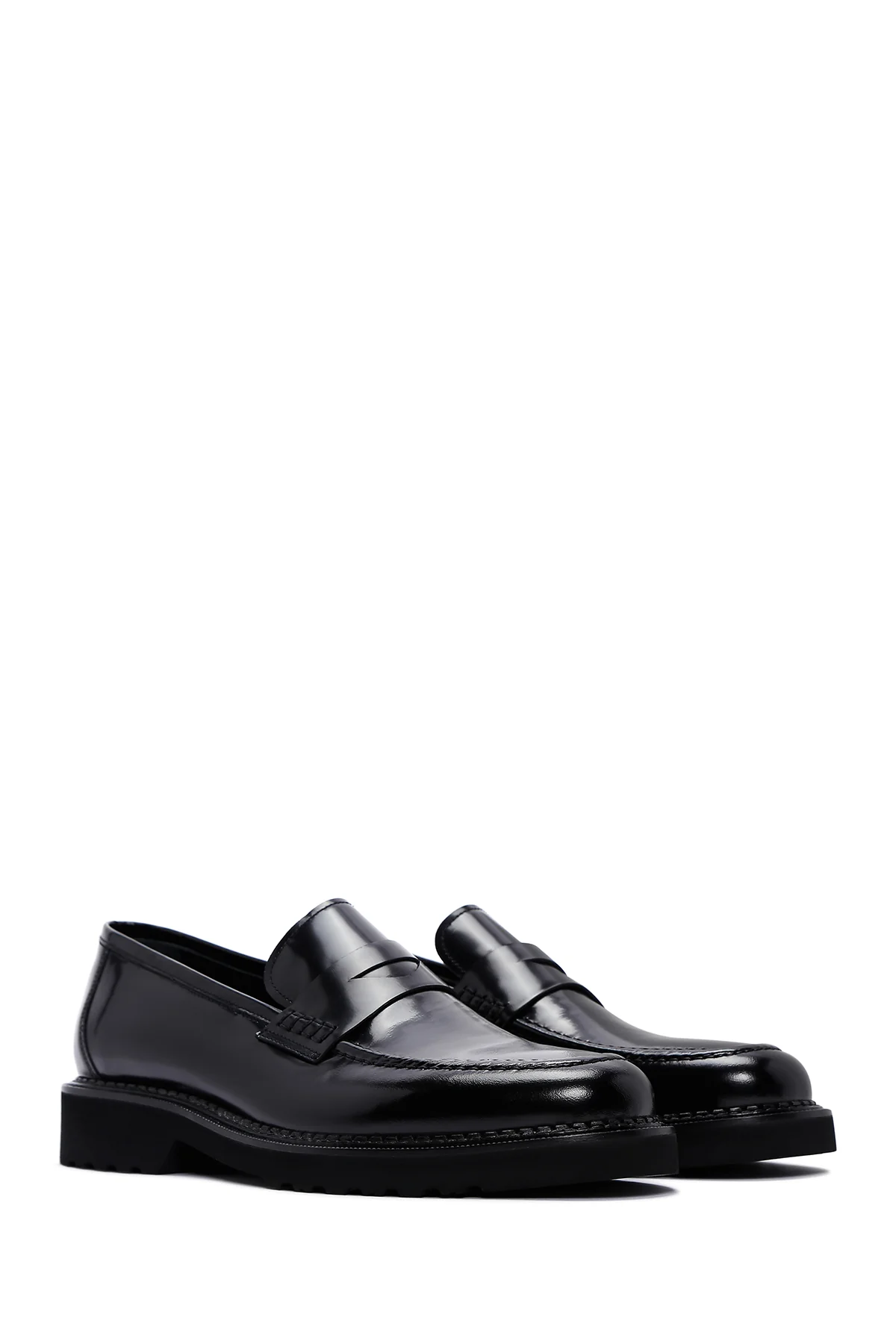 Erkek Siyah Rugan Deri Casual Loafer - Image 3