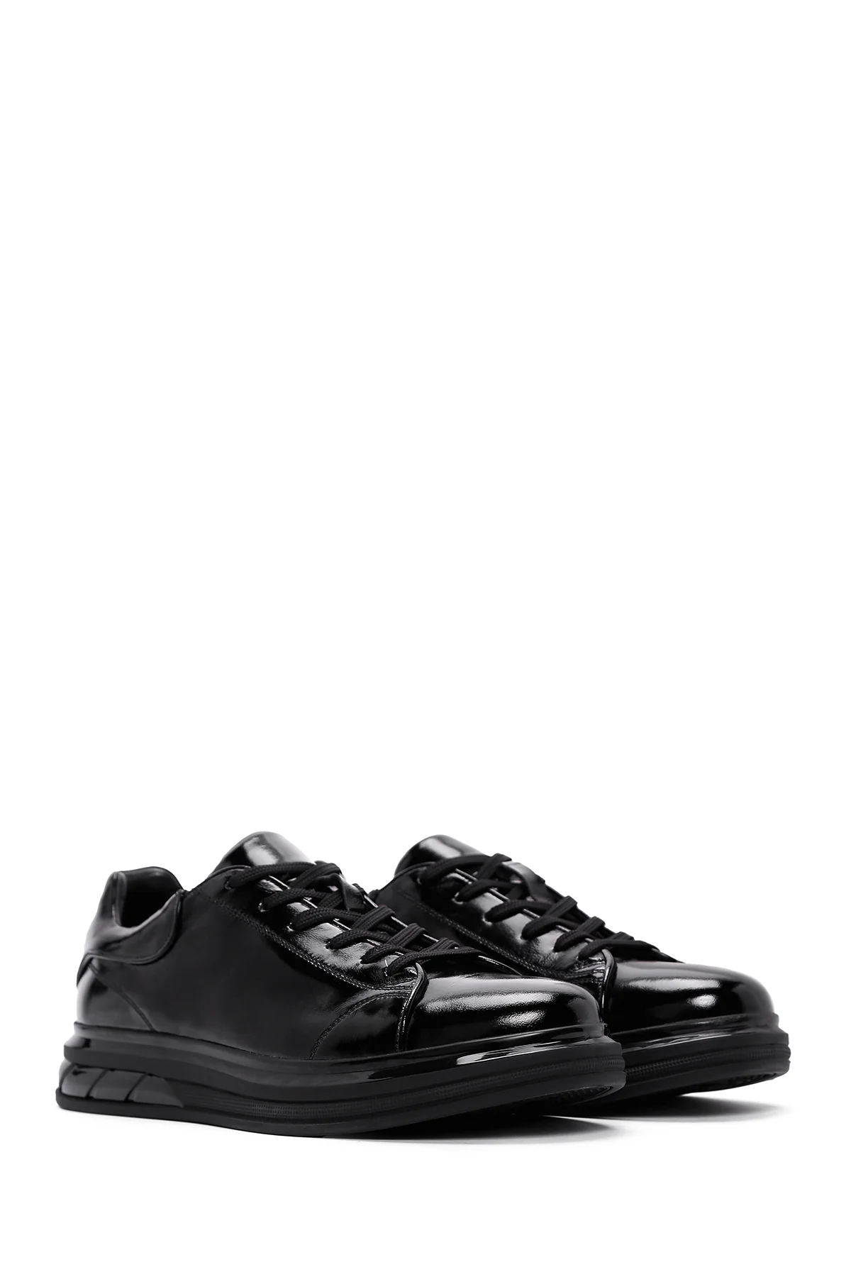 Erkek Siyah Rugan Deri Sneaker - Image 3